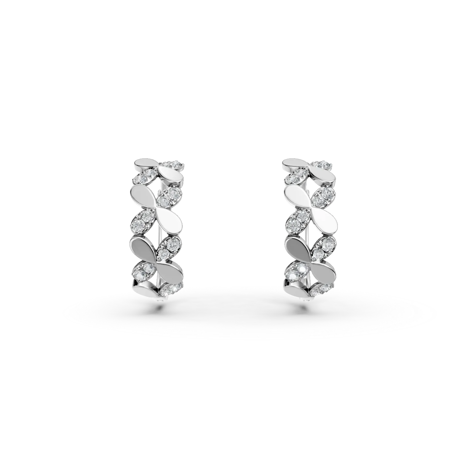 White gold earrings