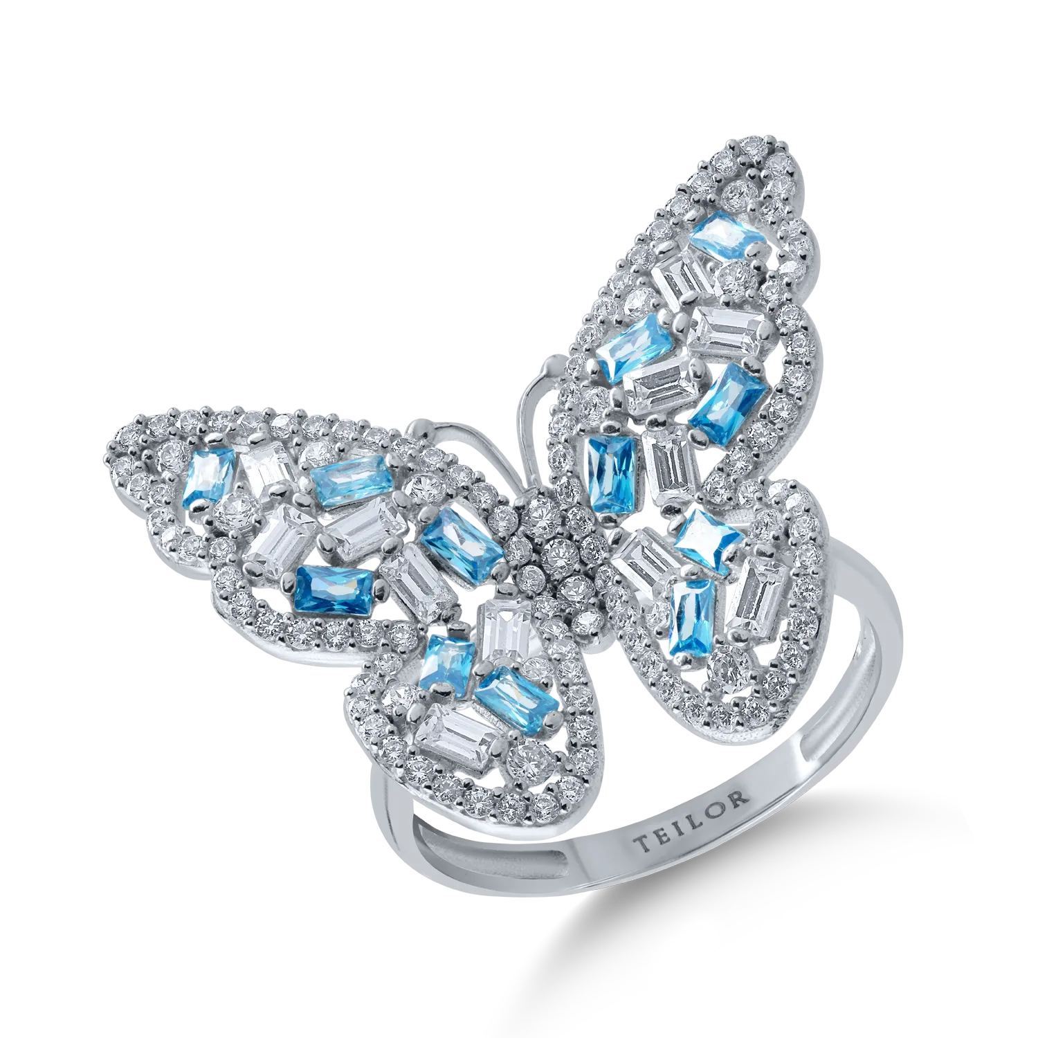 White gold butterfly ring