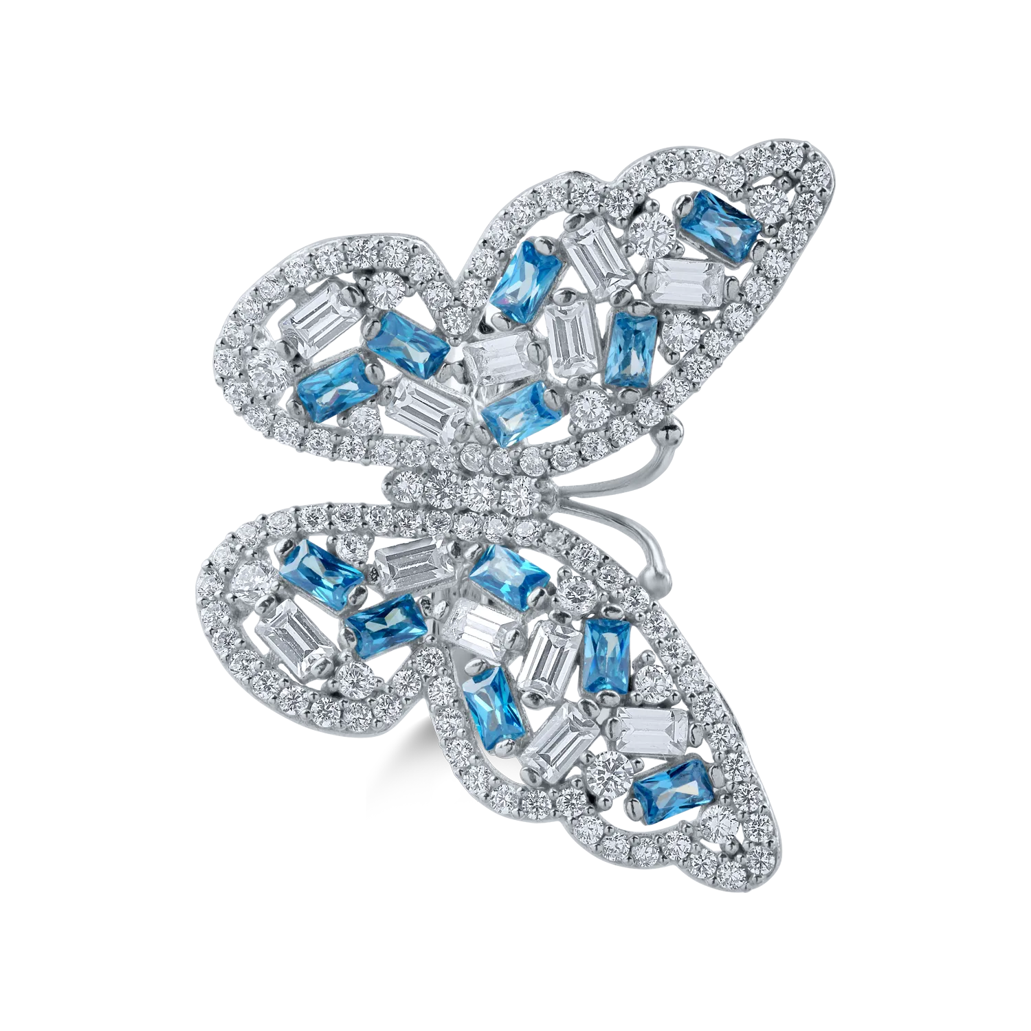 White gold butterfly ring
