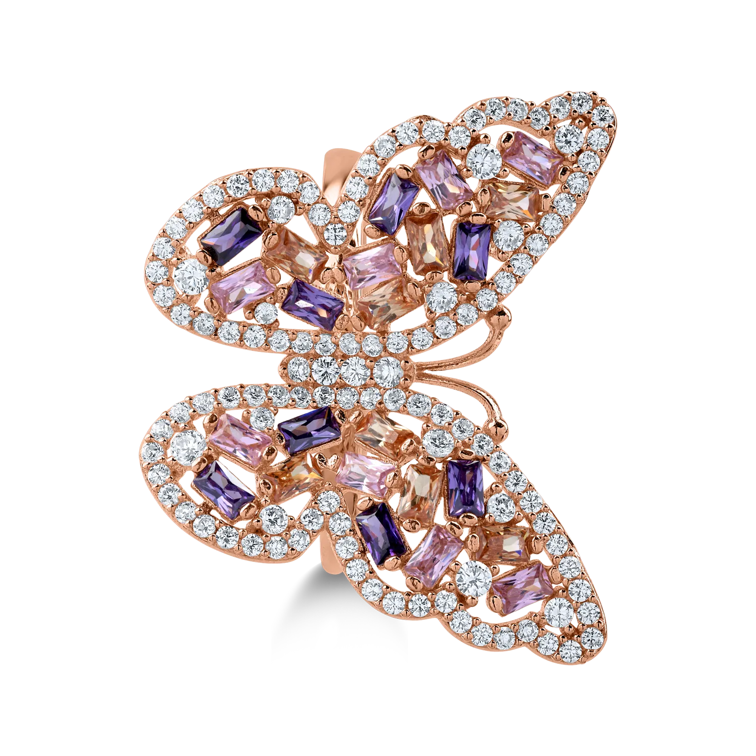 Rose gold butterfly ring