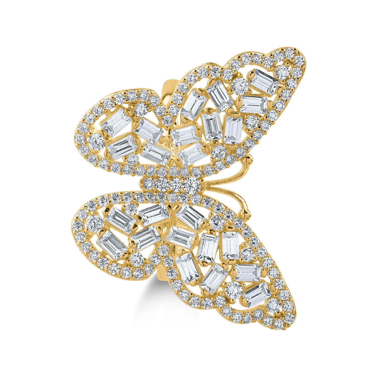 Yellow gold butterfly ring