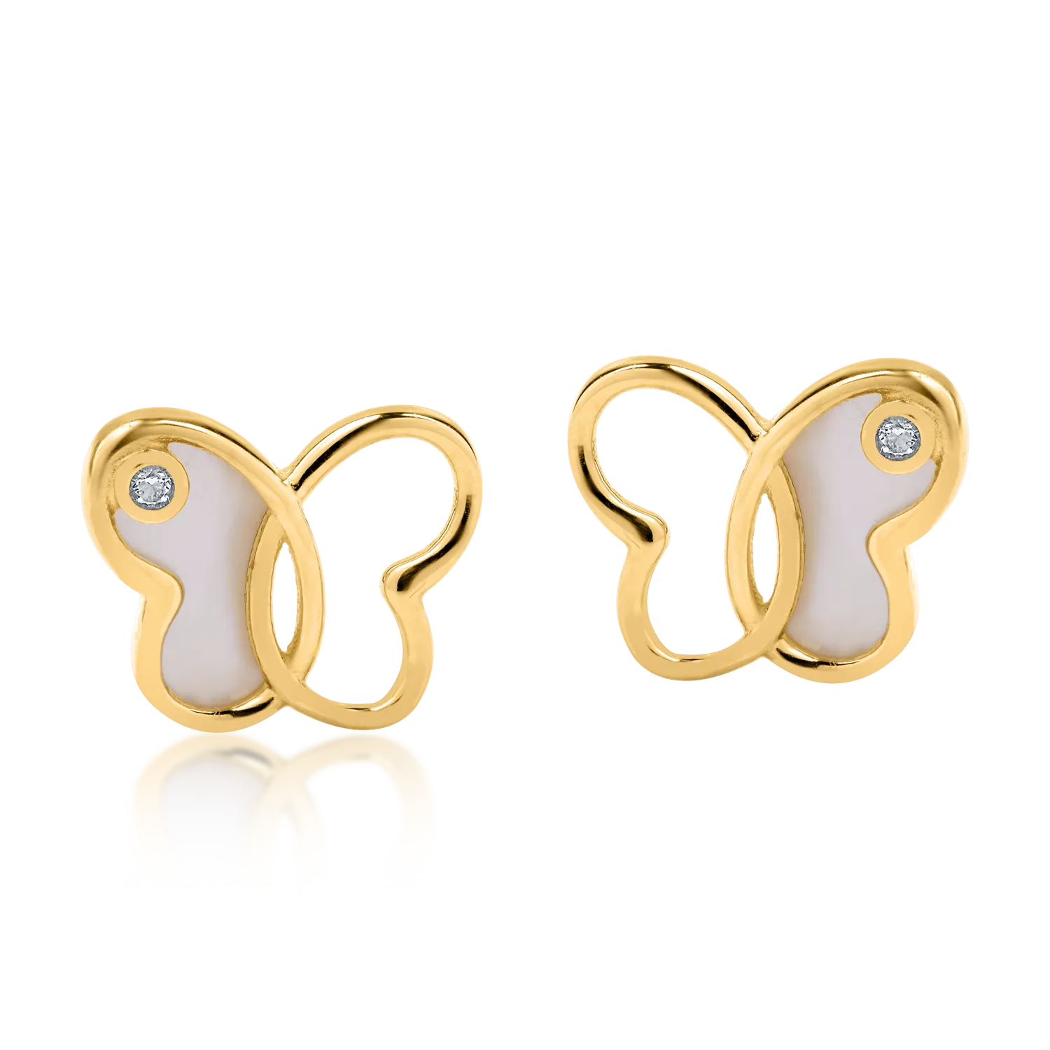 Yellow gold butterfly earrings