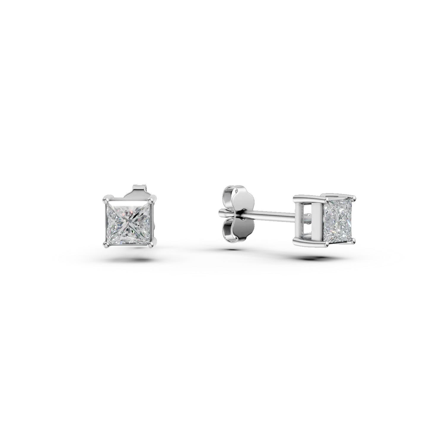 White gold earrings