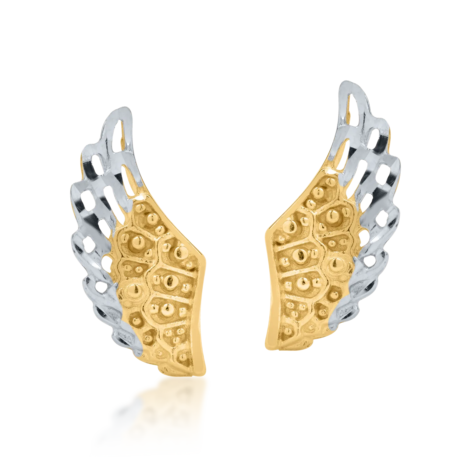Yellow-white gold earrings