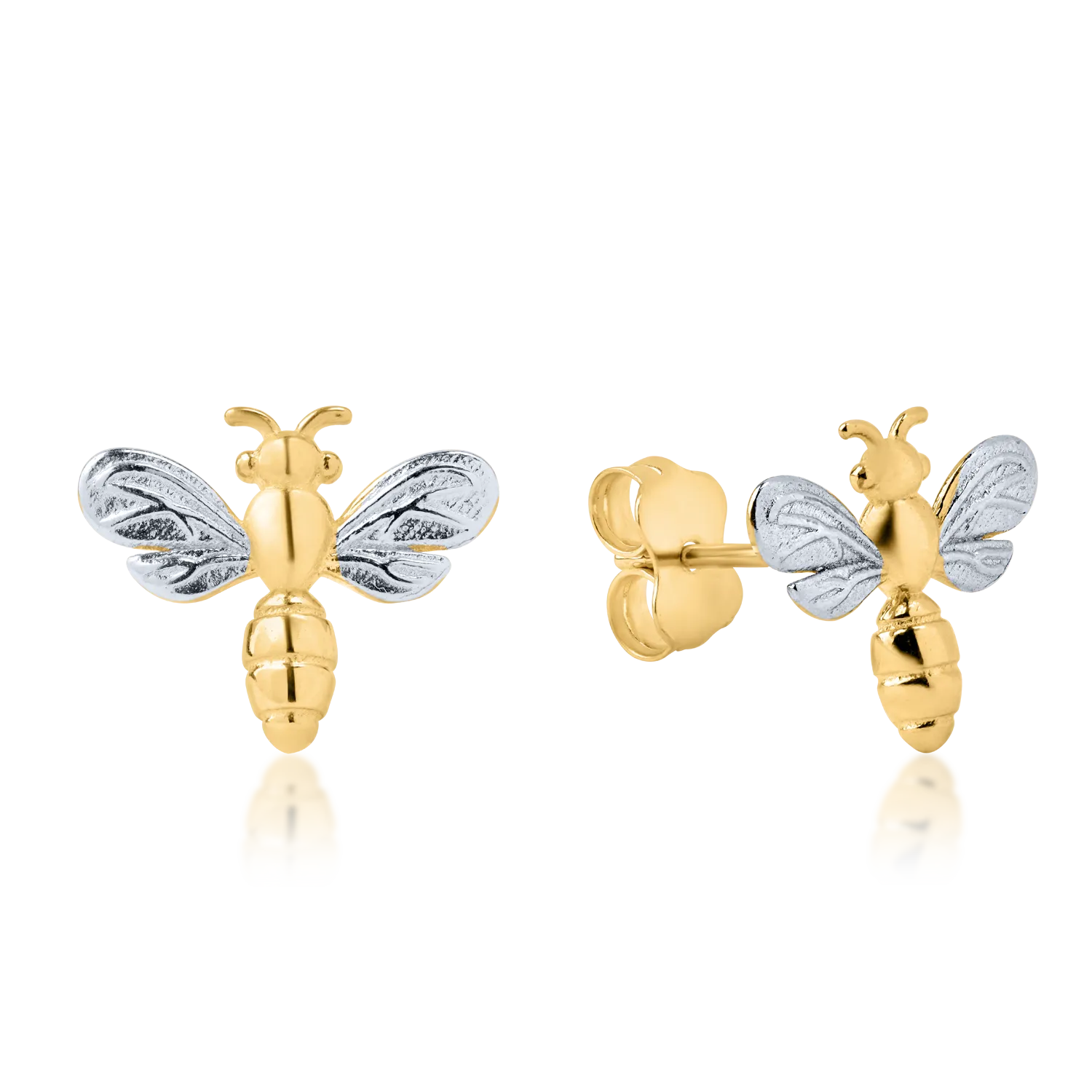 Yellow-white gold earrings