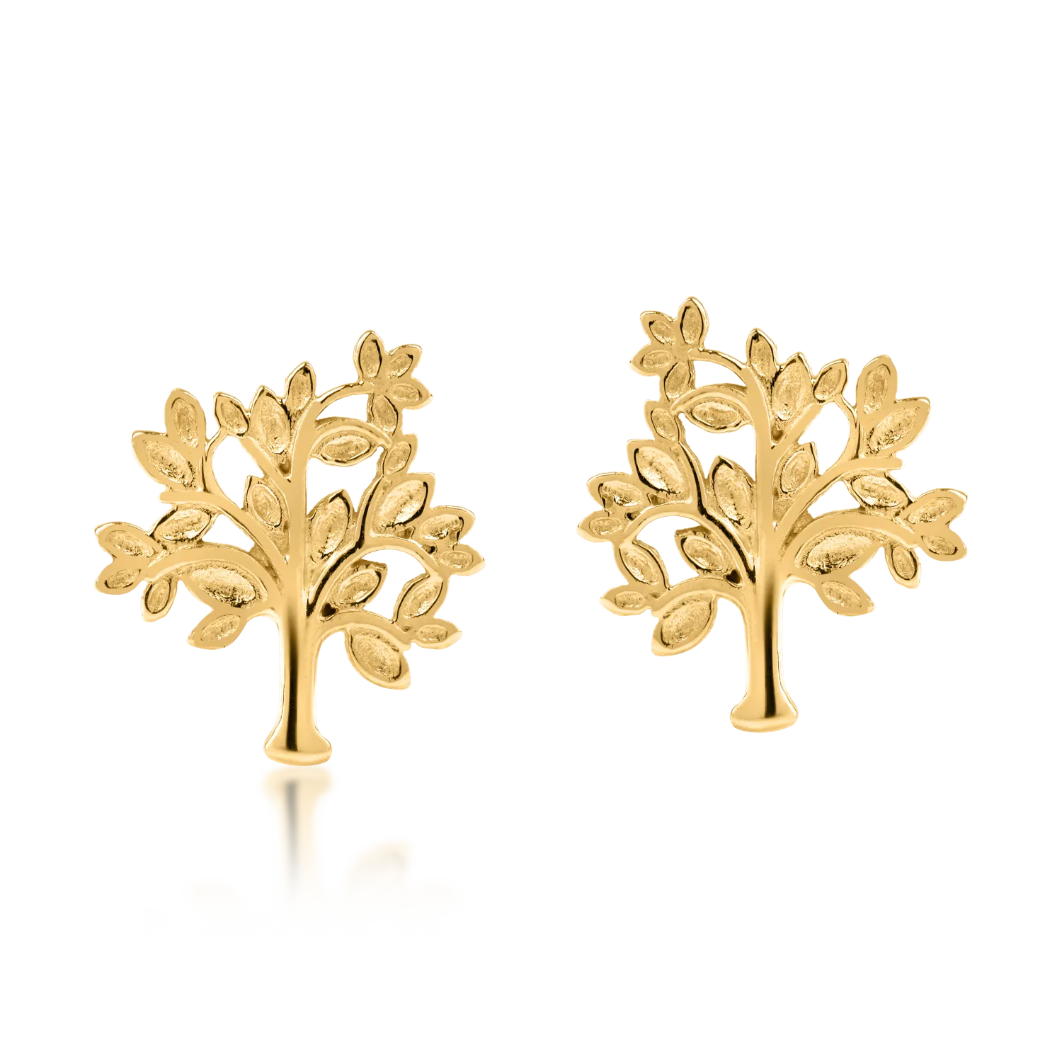 Yellow gold tree of life earrings