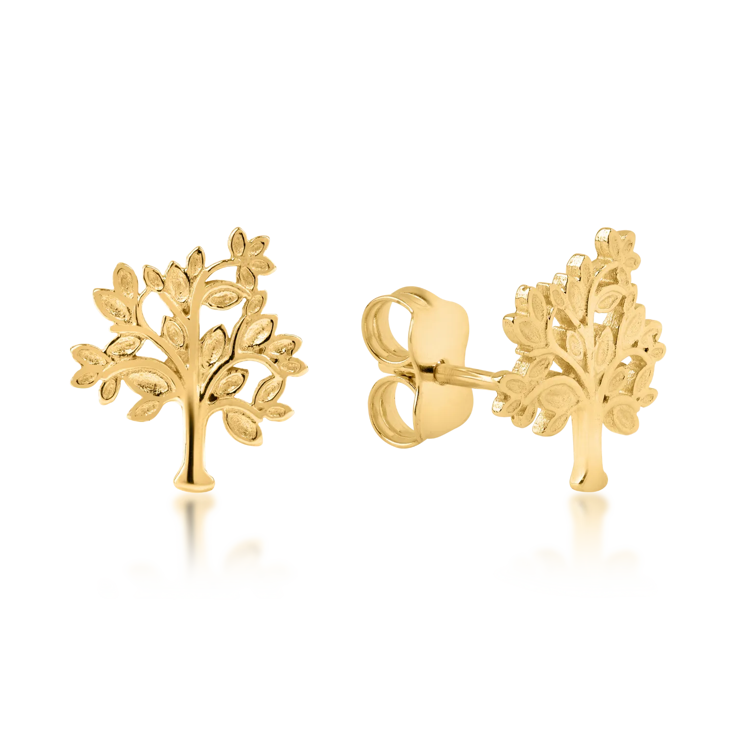 Yellow gold tree of life earrings