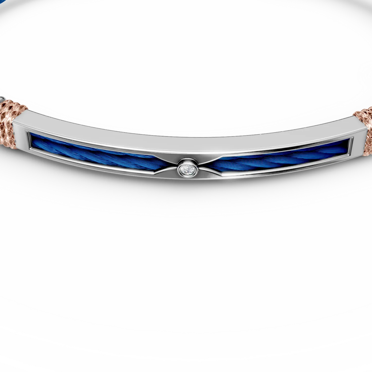 Steel men's bracelet with 0.015ct diamond