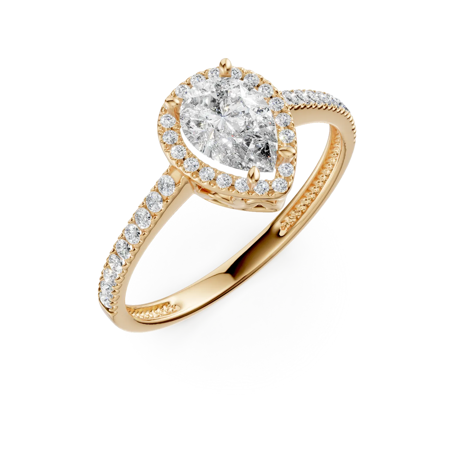 Sárga arany eljegyzési gyűrű