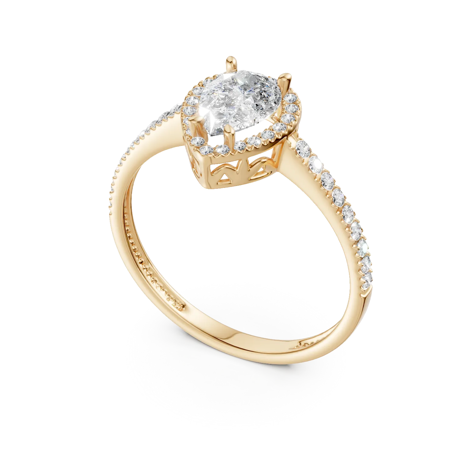 Yellow gold engagement ring