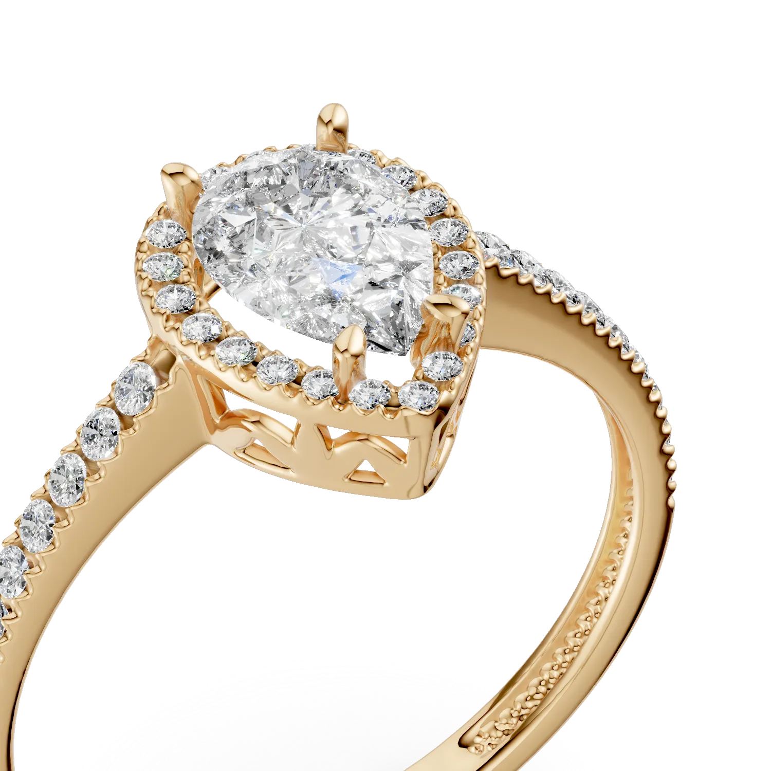 Yellow gold engagement ring