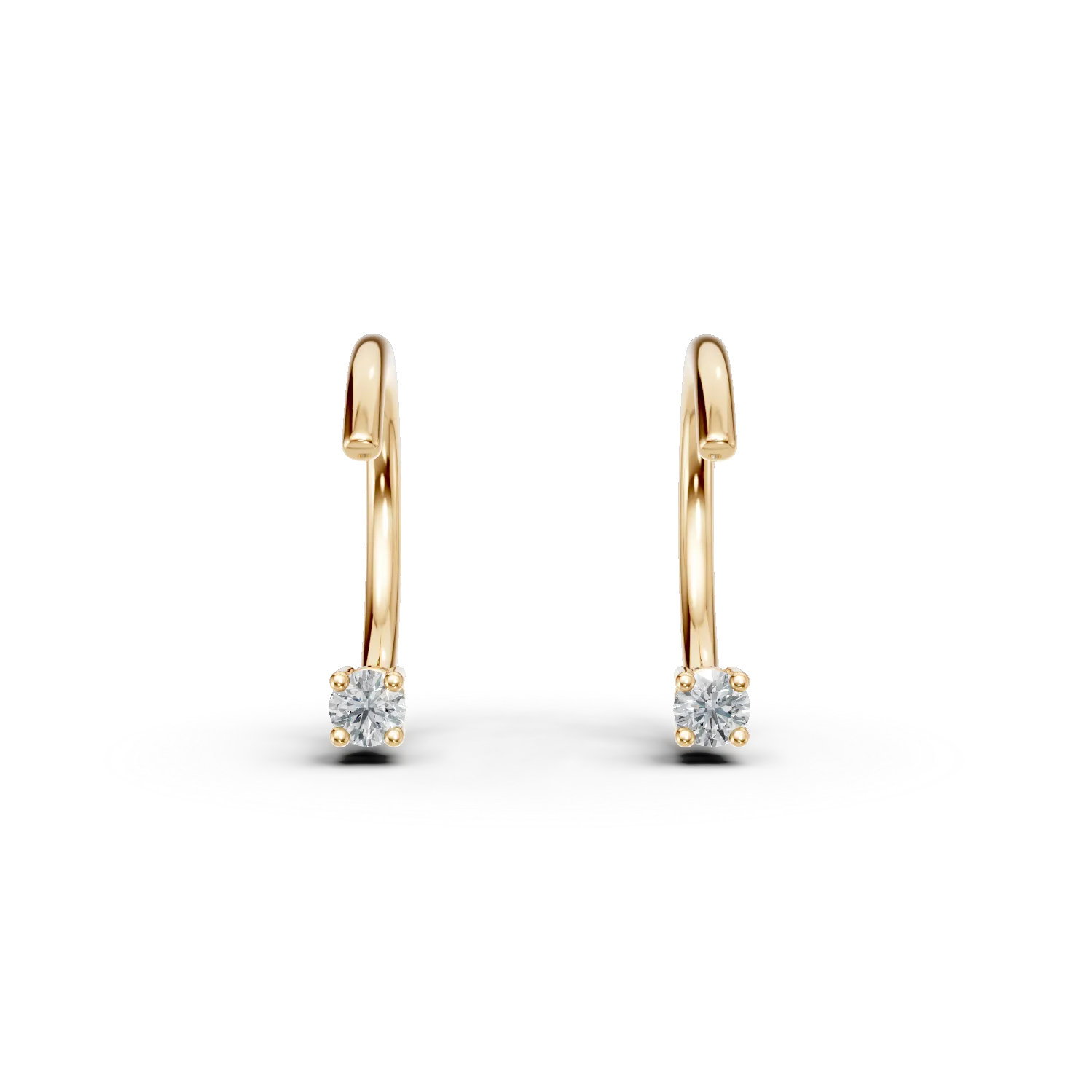Cercei ear cuffs din aur galben