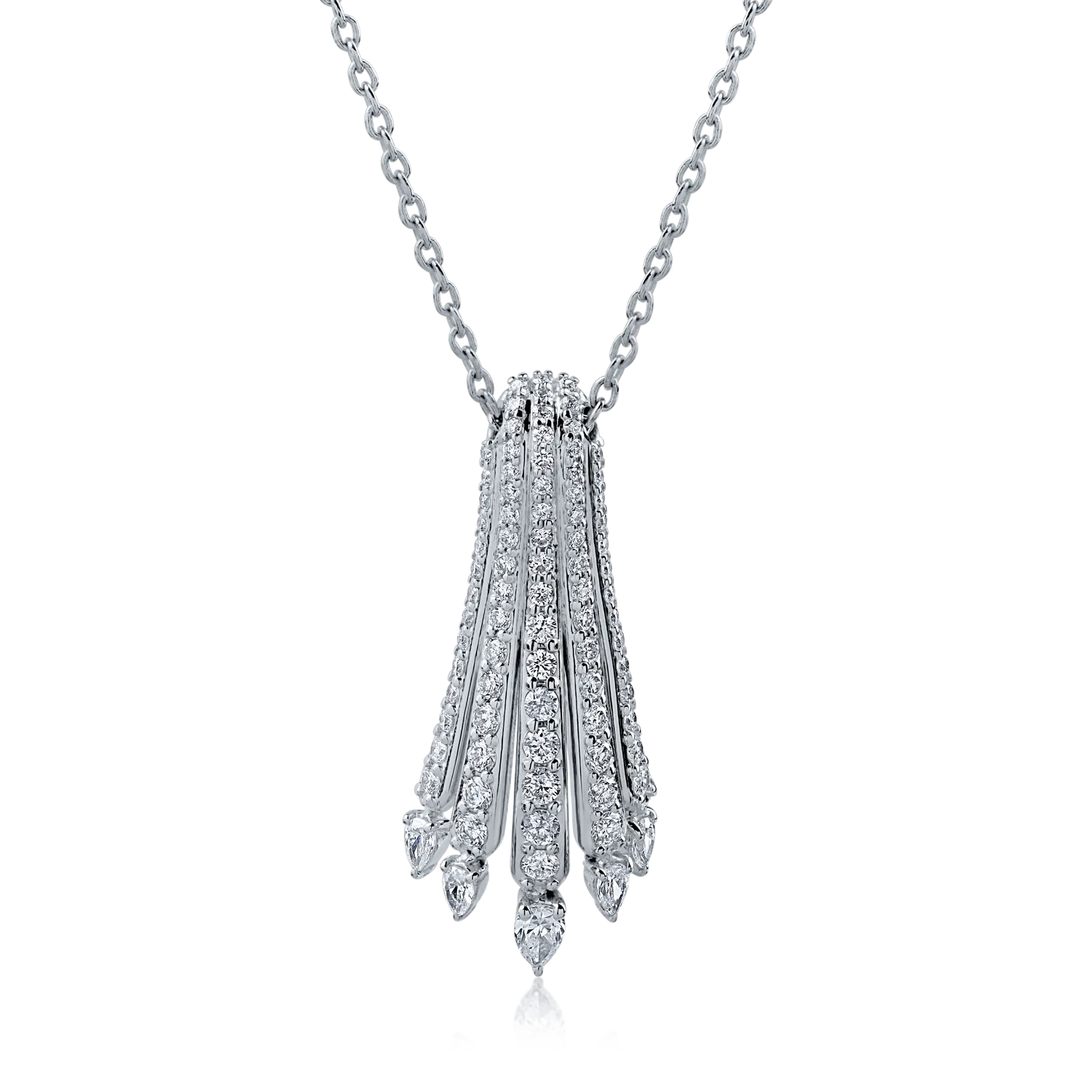 White gold pendant necklace with 1.31ct diamonds