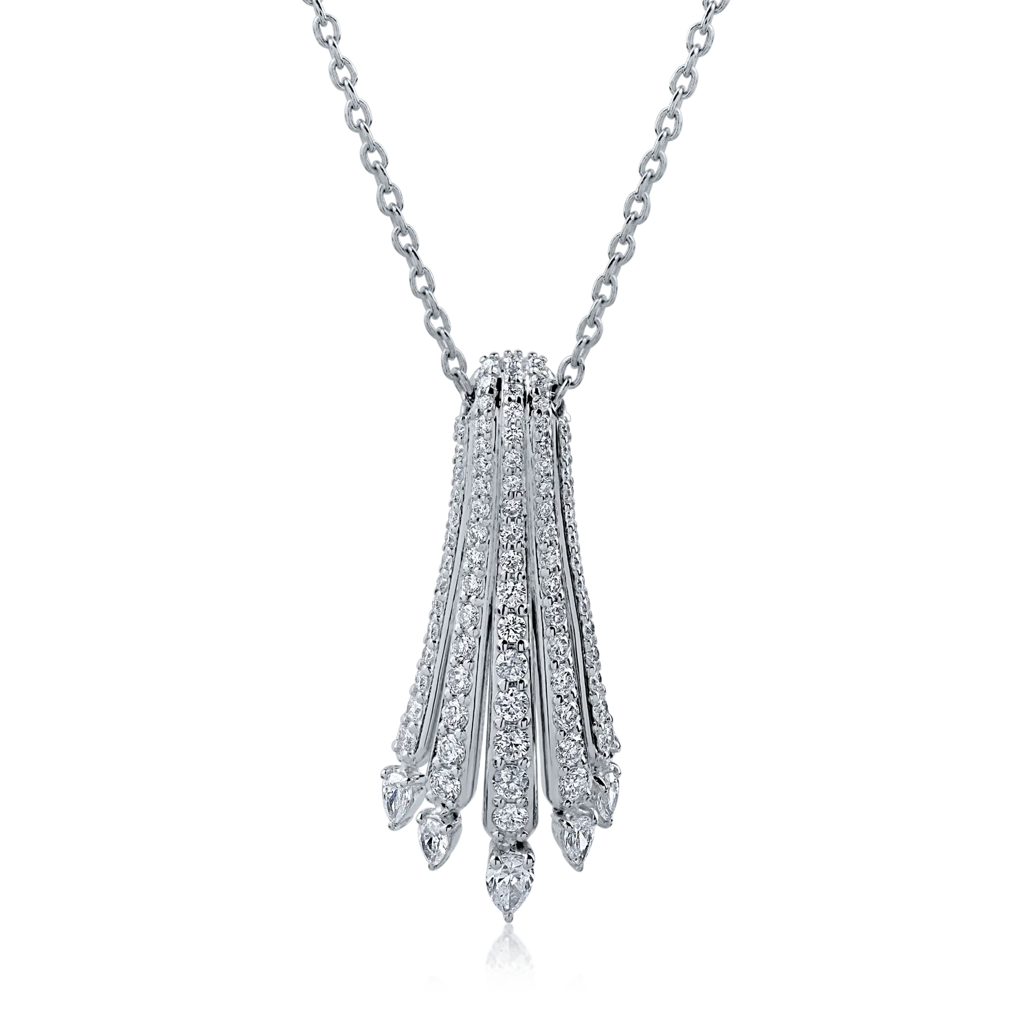 Teilor Lant cu pandantiv din aur alb cu diamante de 1.31ct