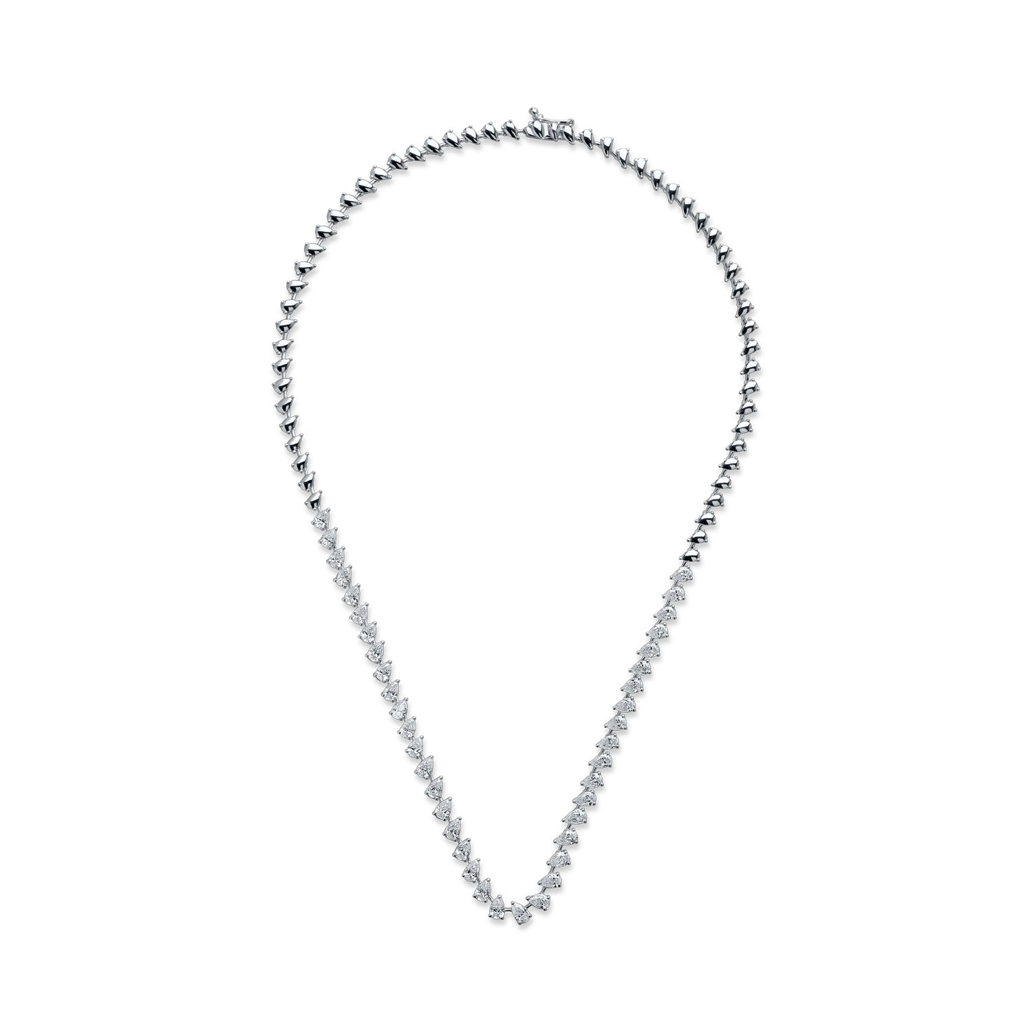 White gold tennis necklace with 7.51ct diamonds