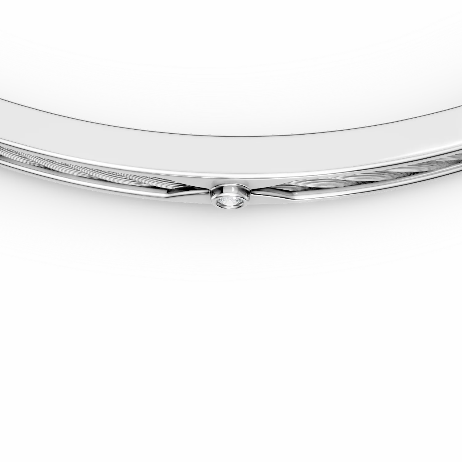 Bratara din otel cu diamant de 0.015ct pentru barbati