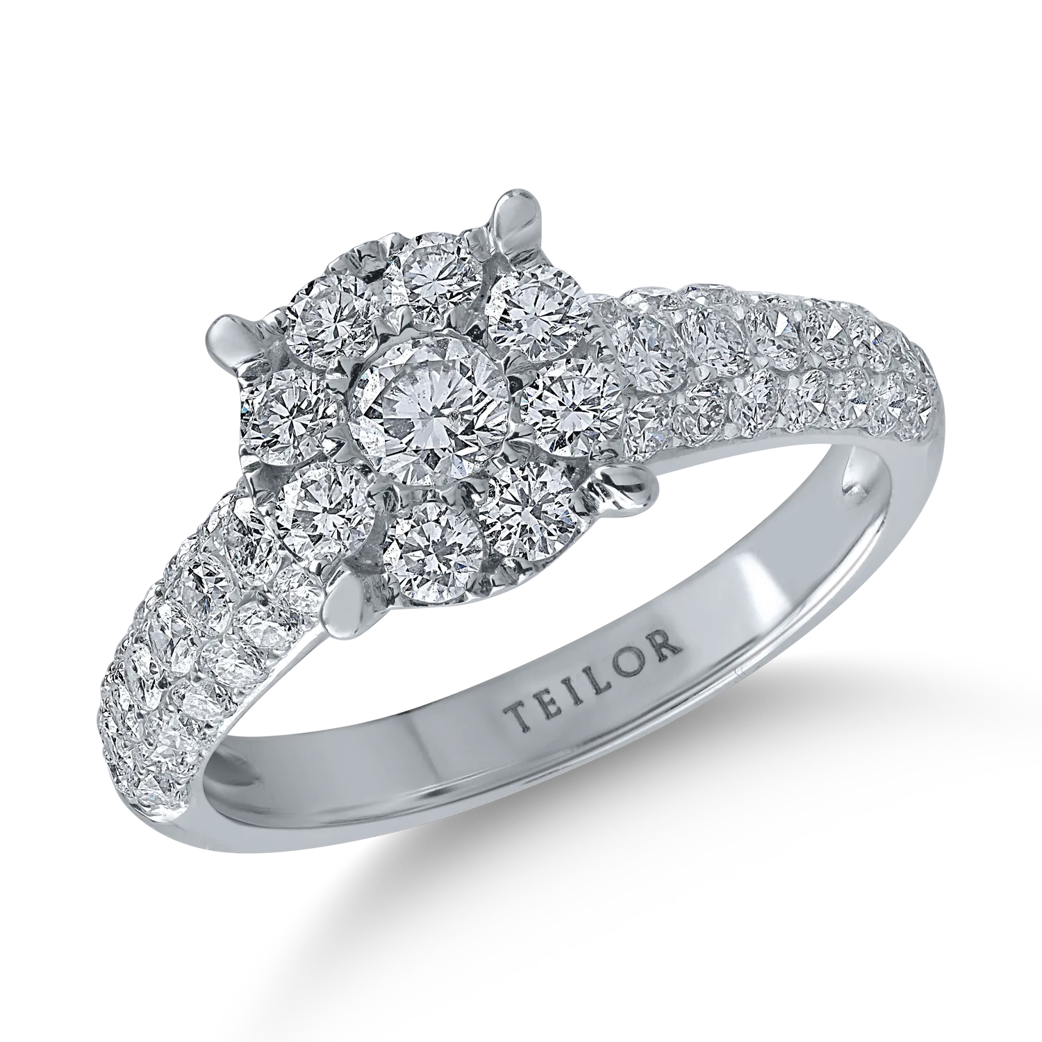 White gold ring with 1.28ct diamonds