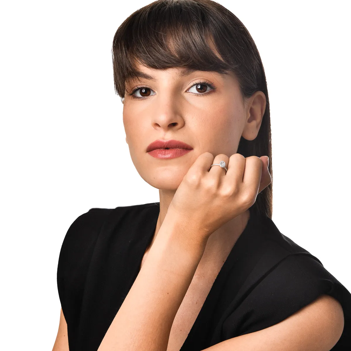 Inel de logodna din aur alb - Imagine 5