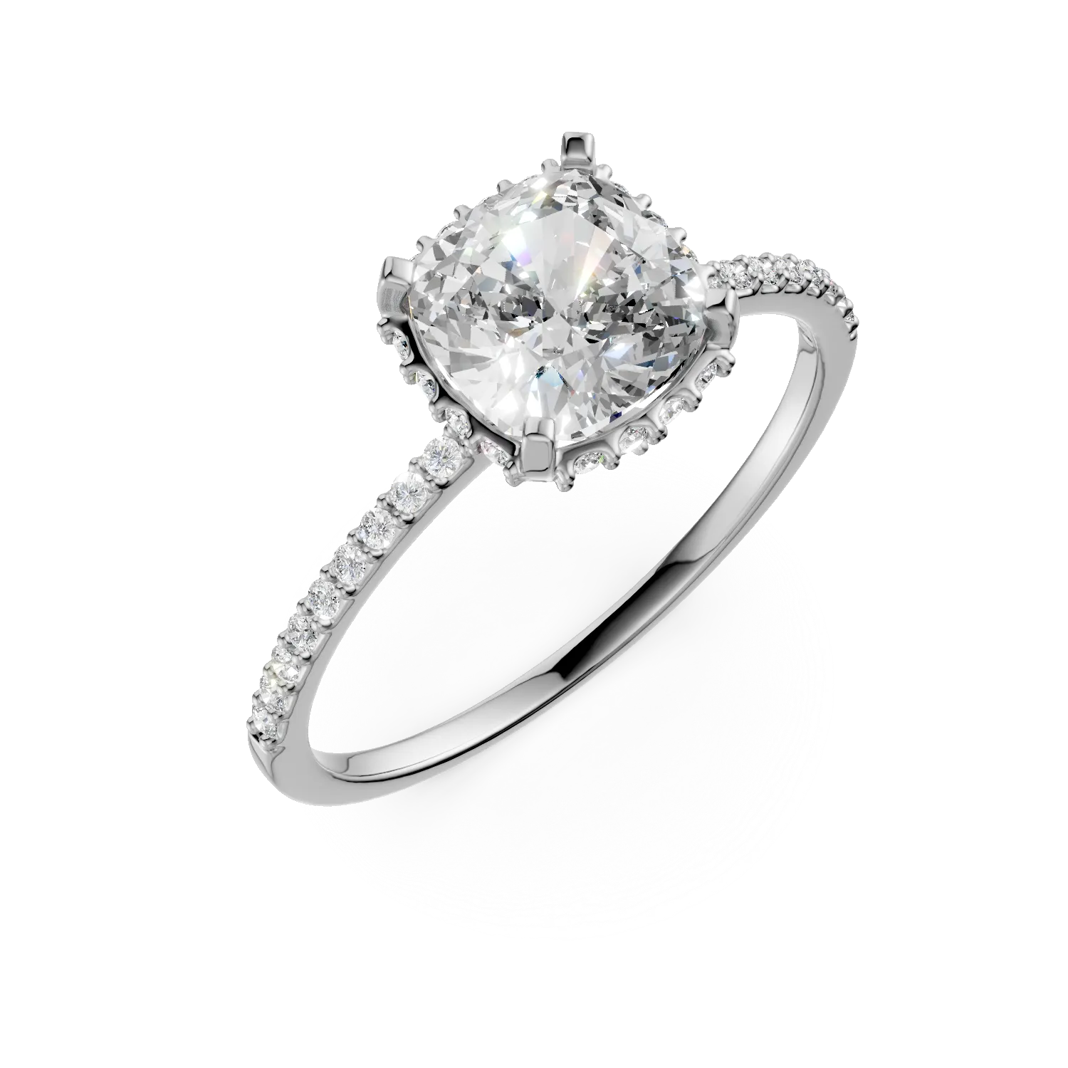 White gold engagement ring with zirconia