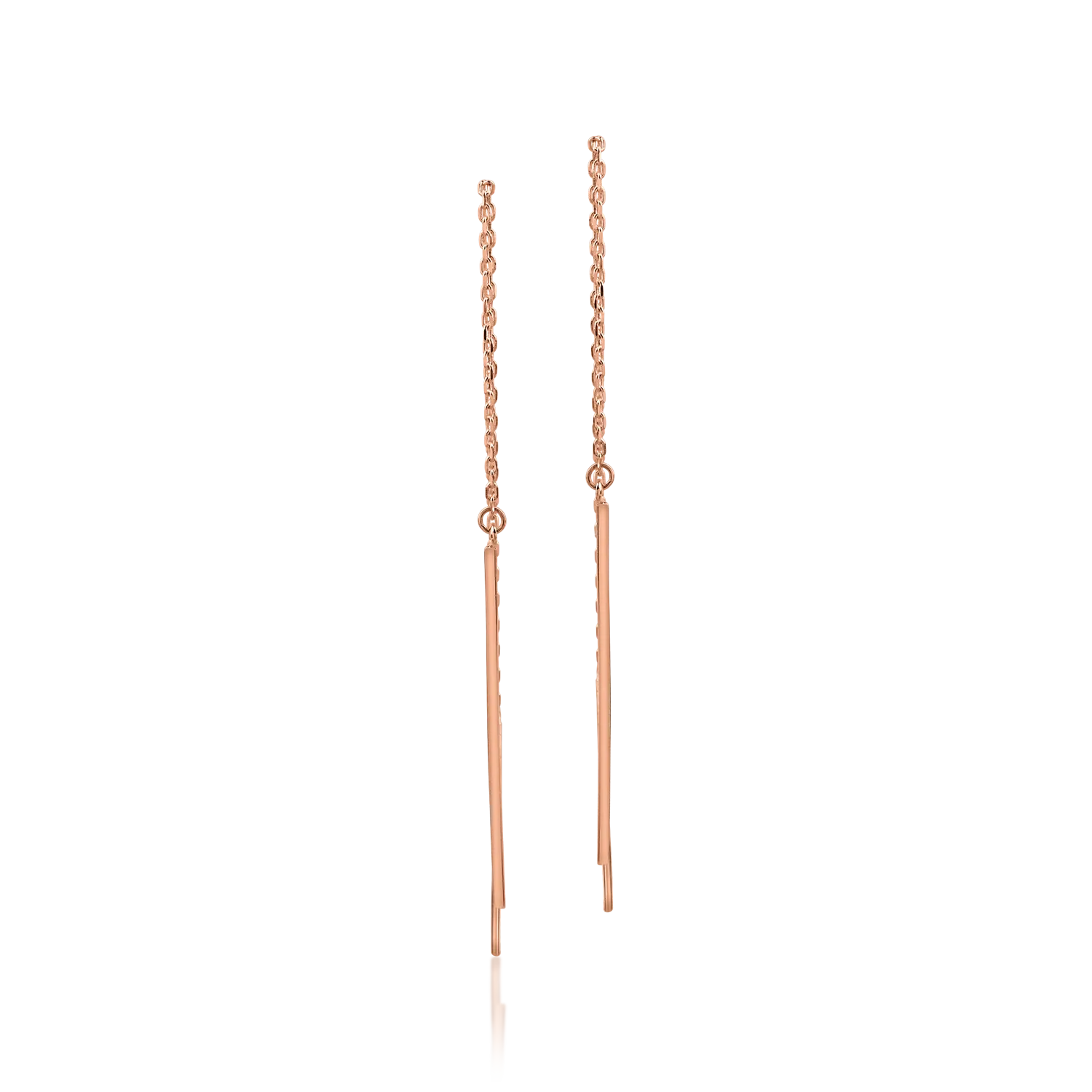 Długie kolczyki w kolorze różowego złota