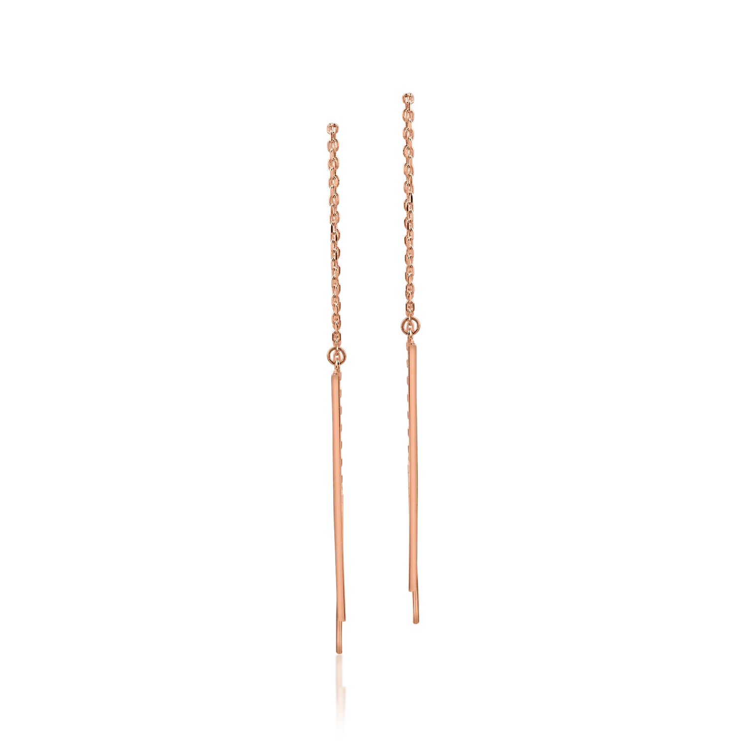 Rose gold long earrings