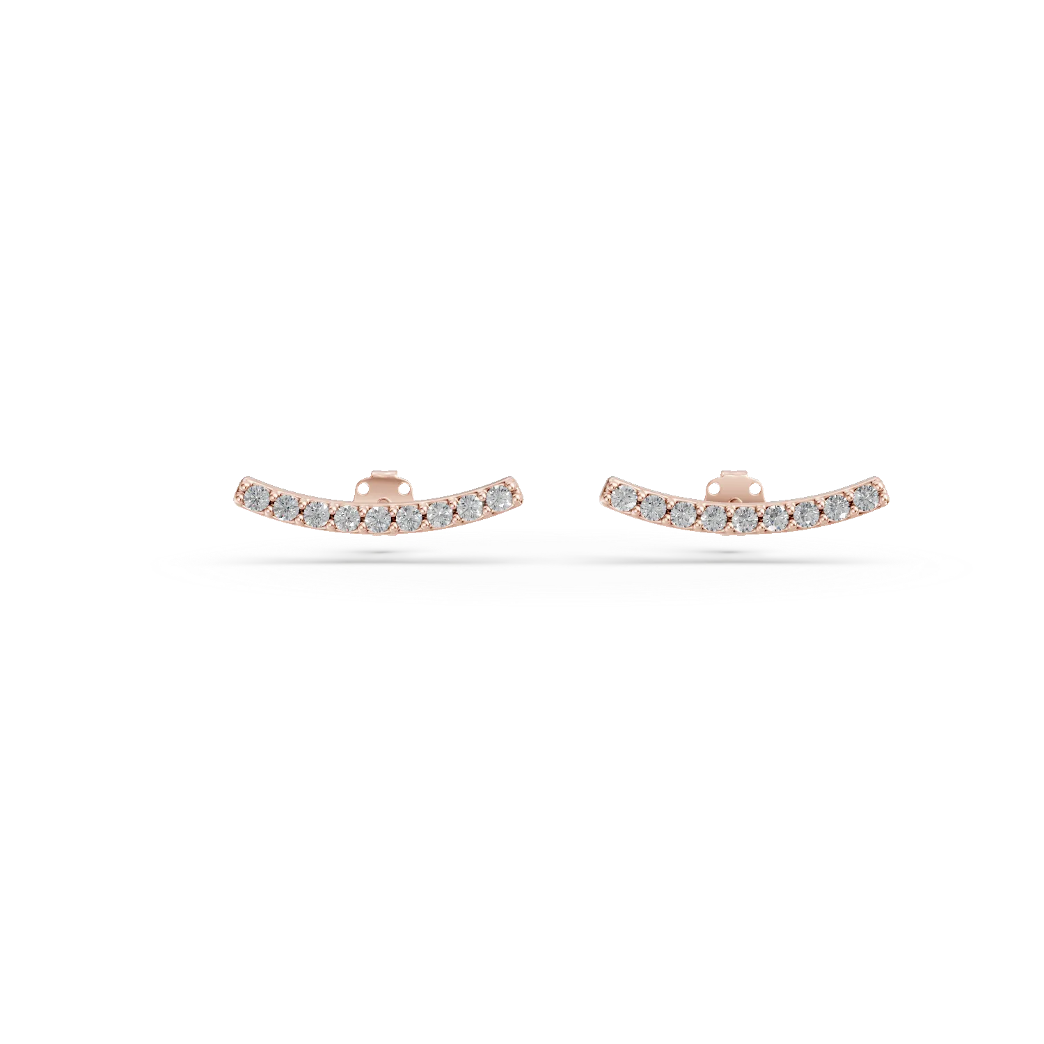 Cercei stud din aur roz cu zirconia-167474