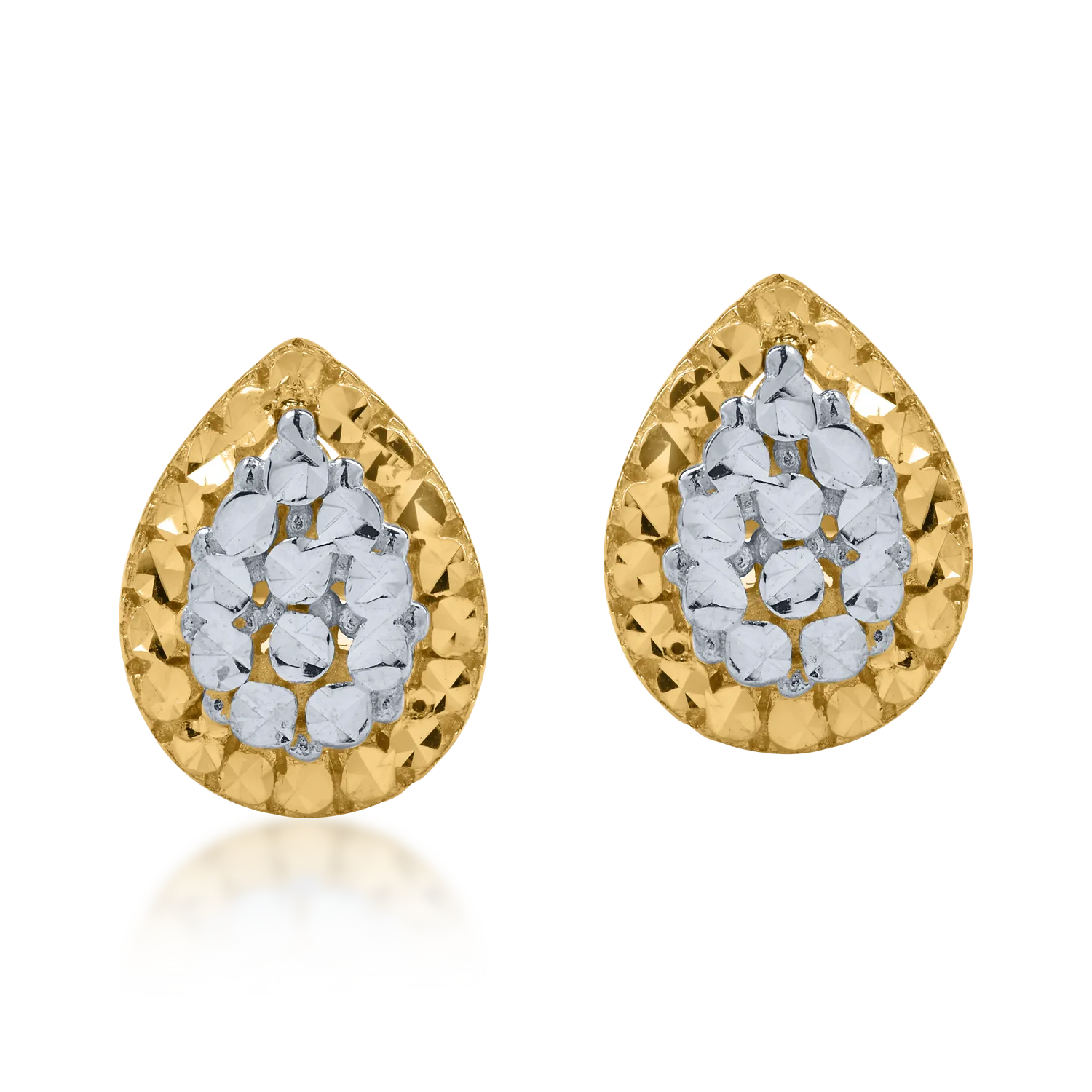 Kolczyki z biało-żółtego złota
