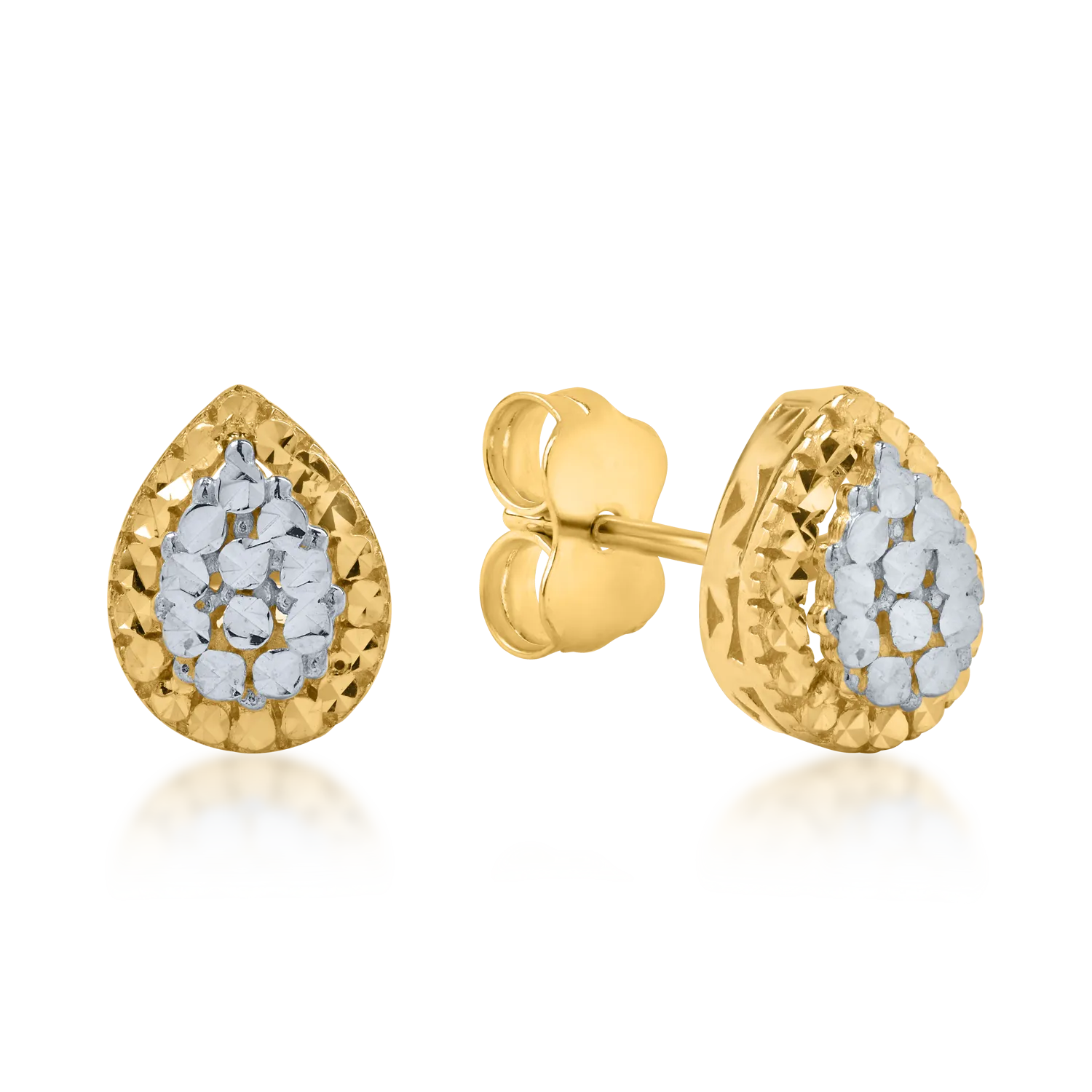 Kolczyki z biało-żółtego złota
