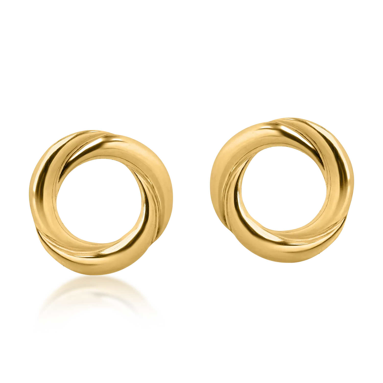 Геометрични обеци от жълто злато