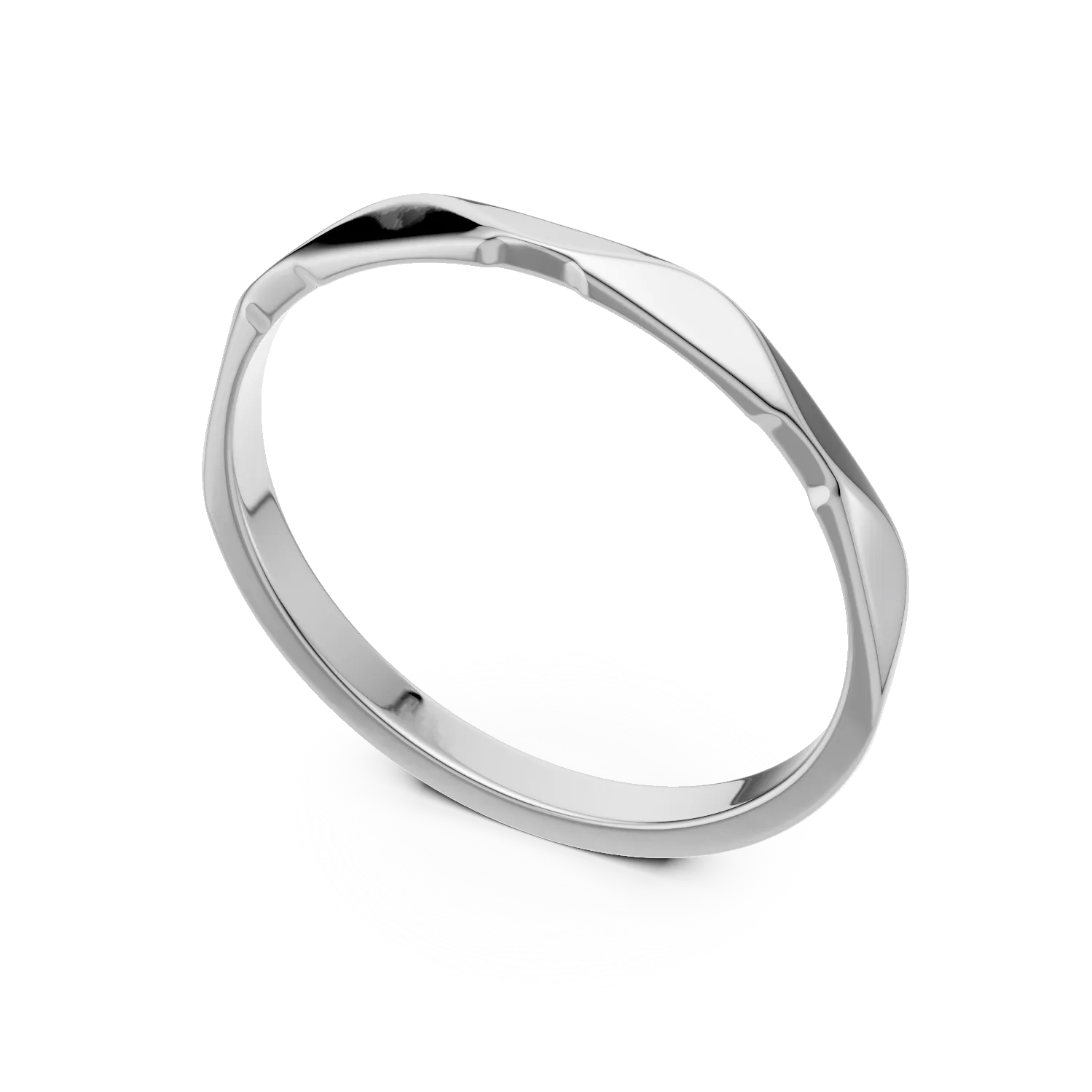 Inel minimalist din aur alb - Imagine 2