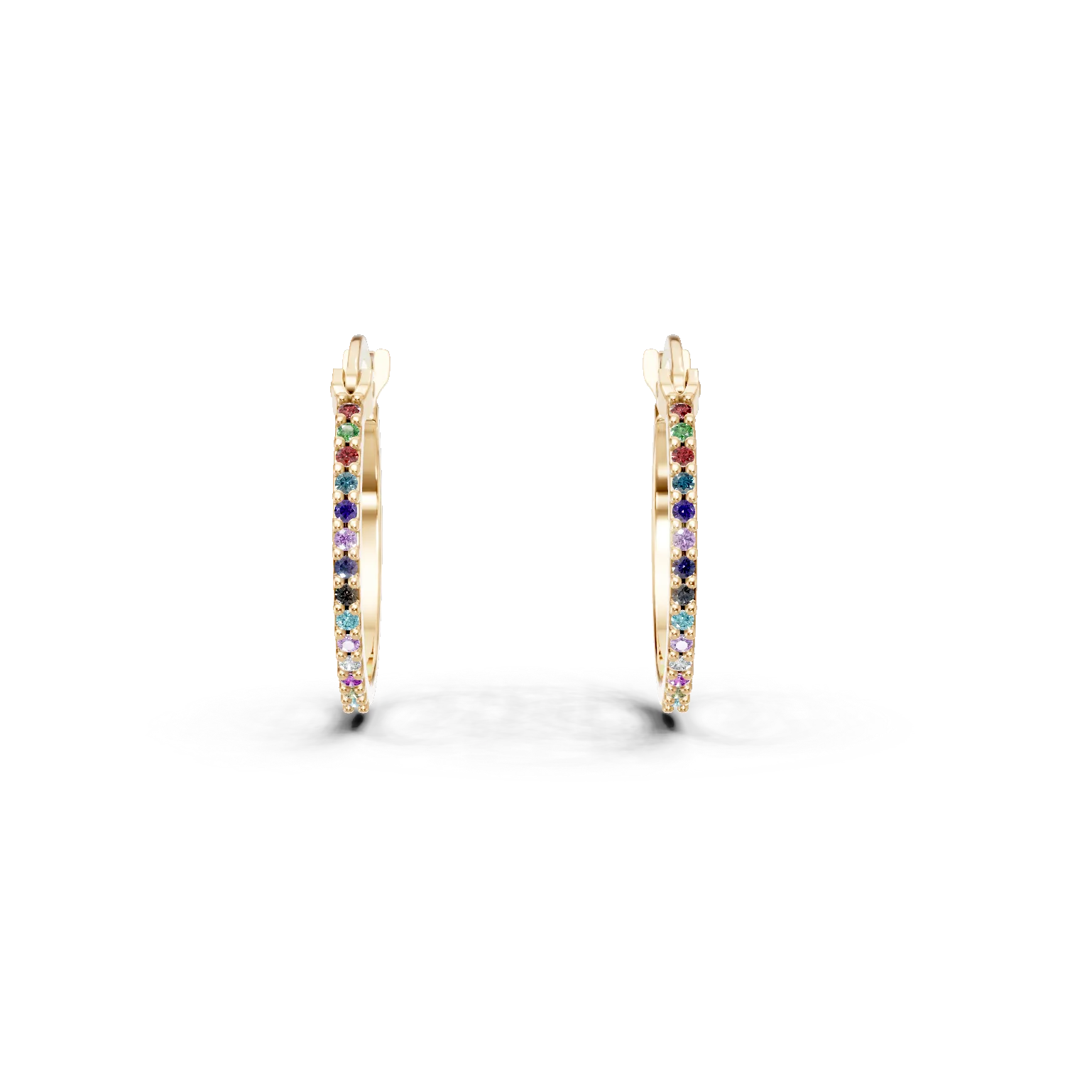 Yellow gold creole earrings with zirconia