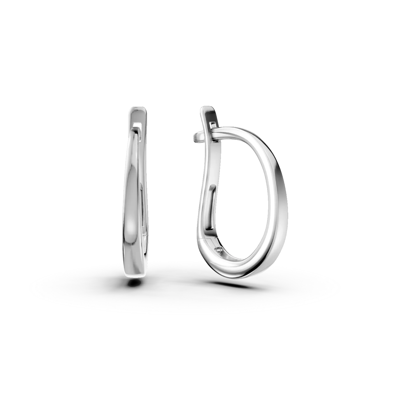 Cercei minimalisti din aur alb