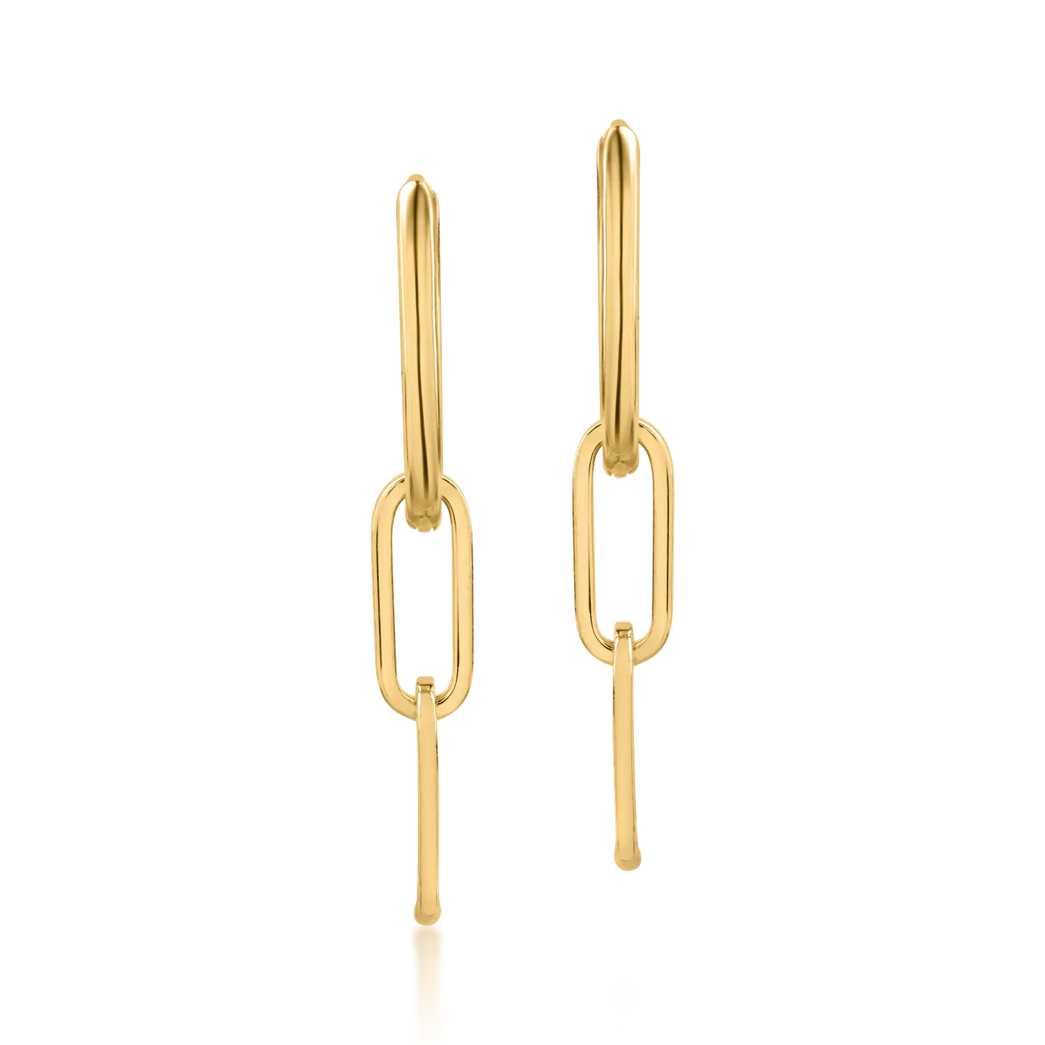 Yellow gold long earrings