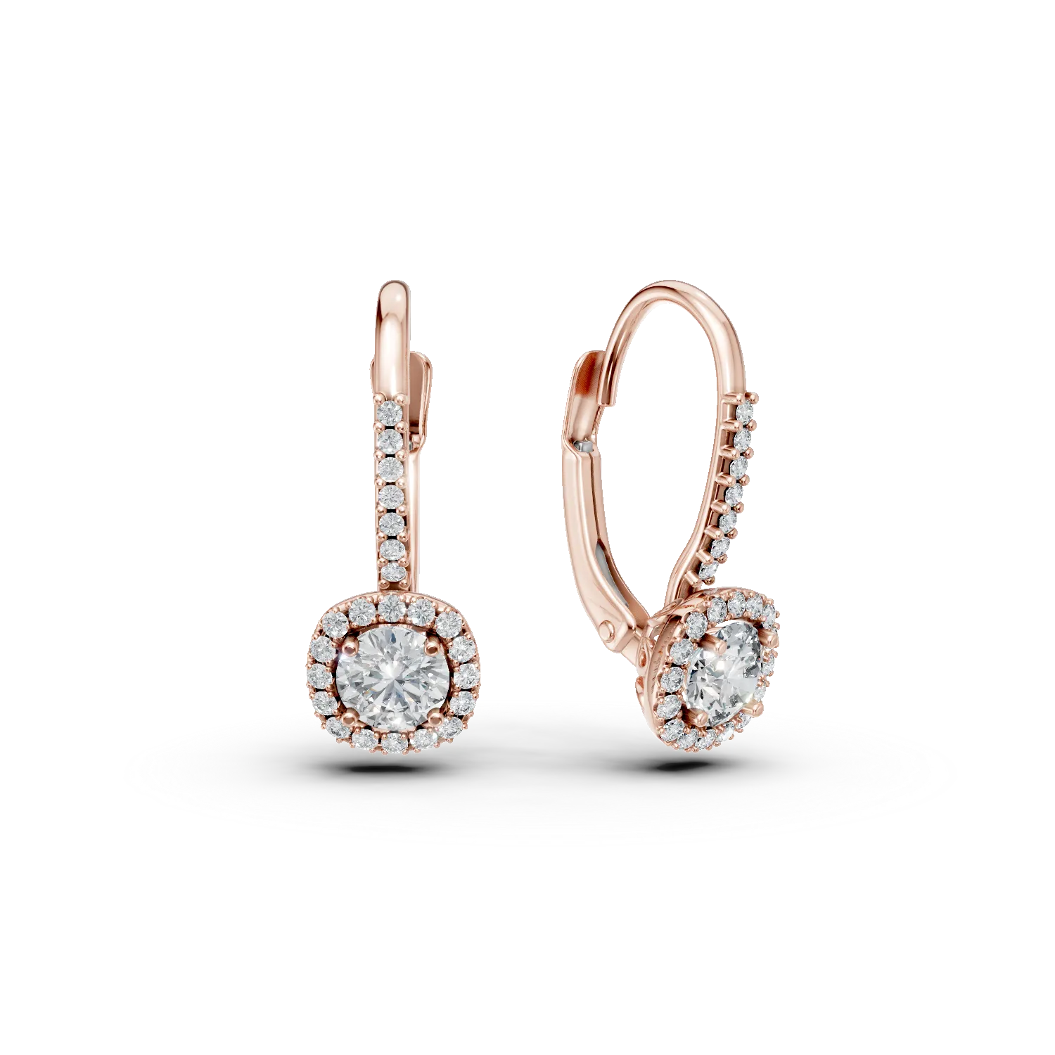 TEILOR Cercei on-ear din aur roz cu zirconia