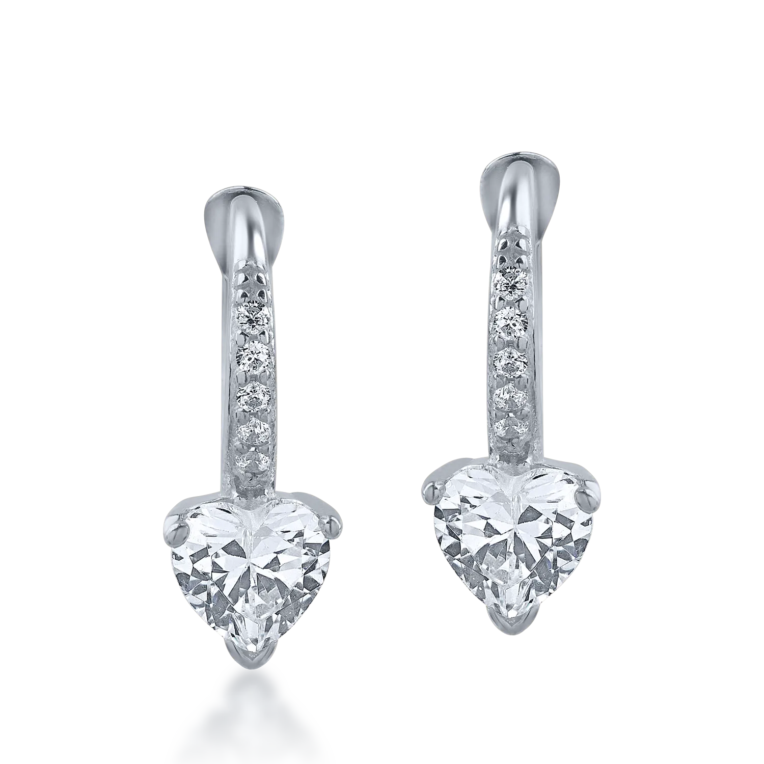Cercei on-ear din aur alb cu zirconia-167551
