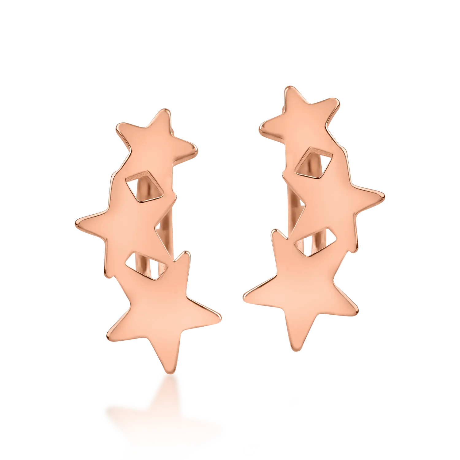 Kolczyki w kształcie gwiazdek w kolorze różowego złota