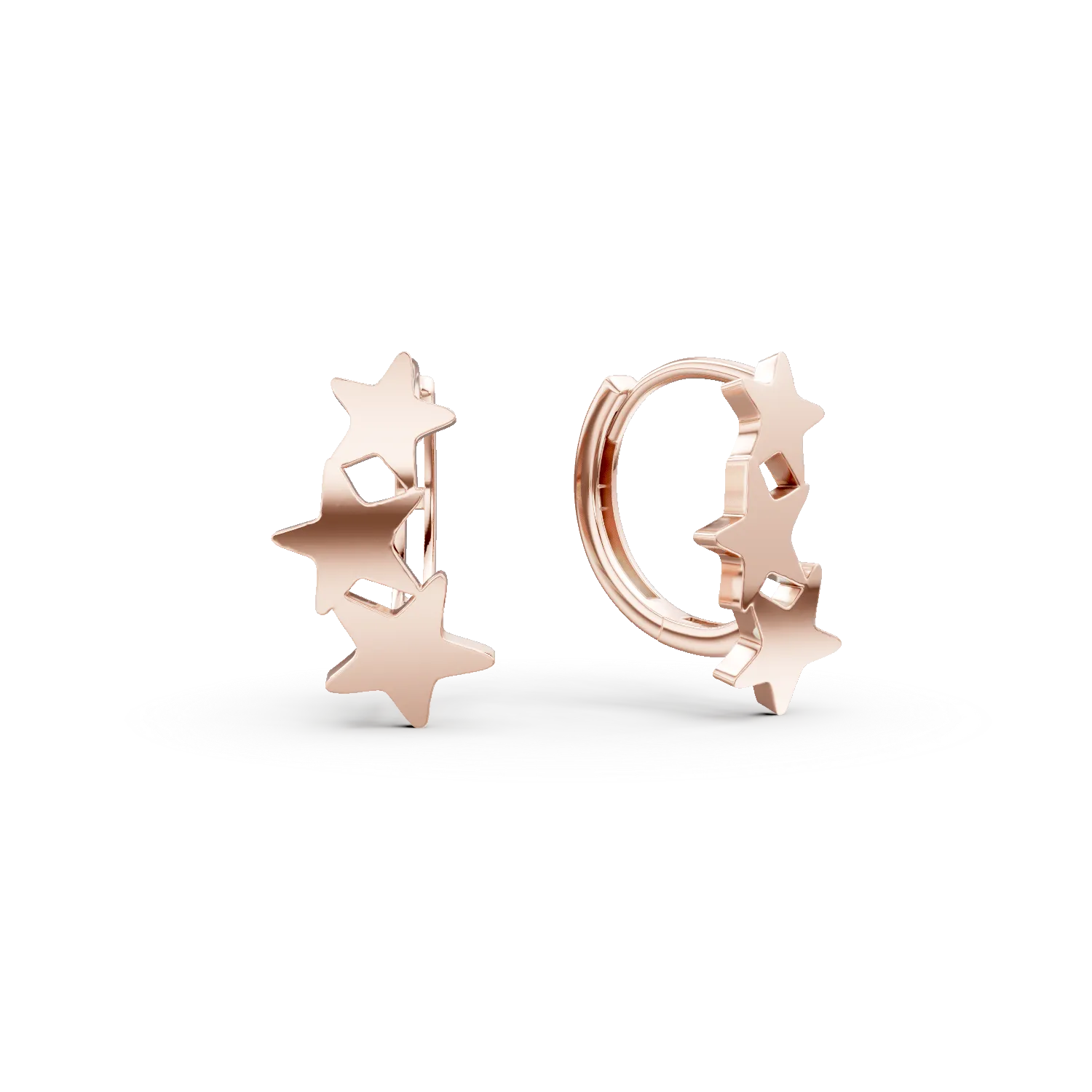 Rose gold star earrings