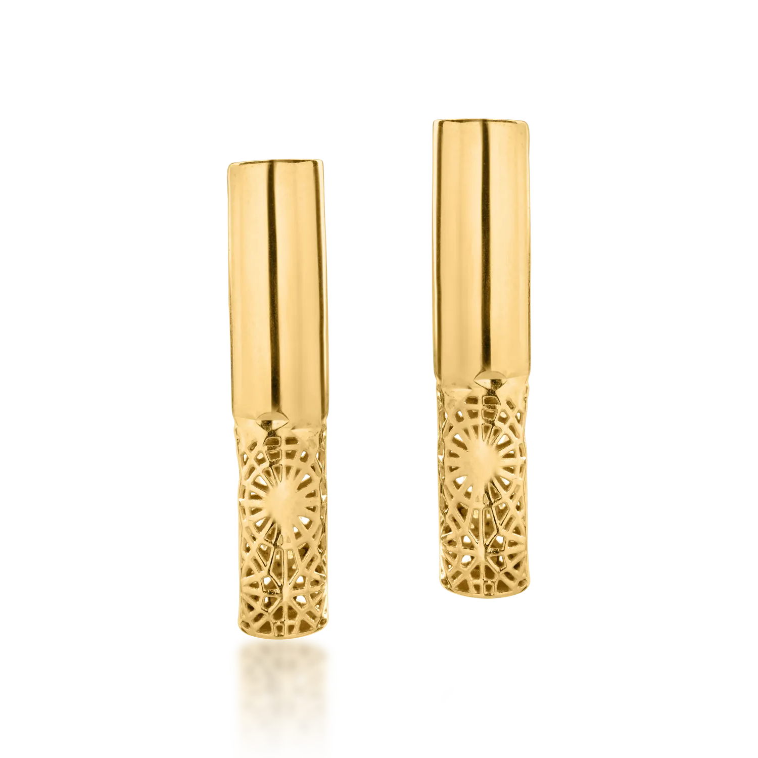 Yellow gold on-ear earrings