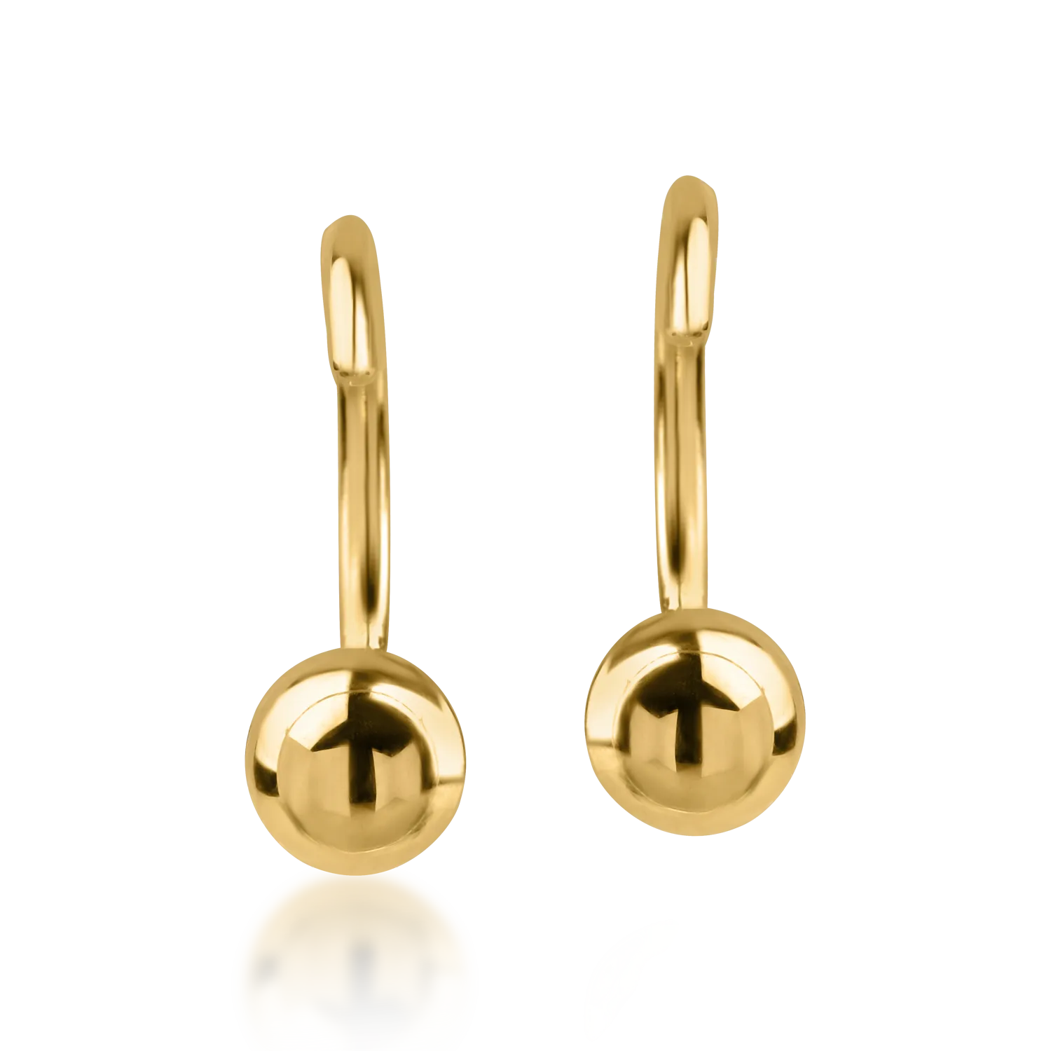 Okrągłe kolczyki na uchu z żółtego złota