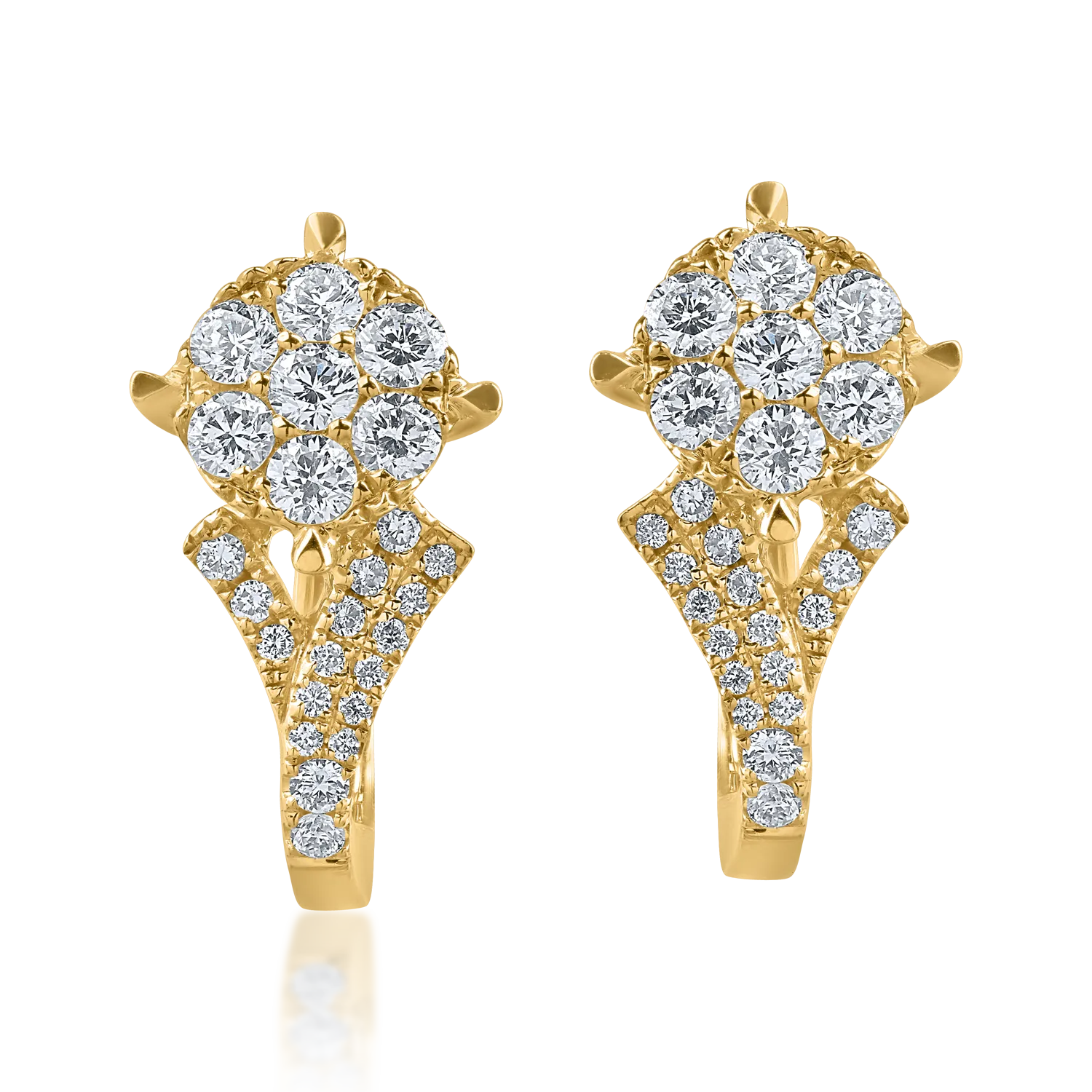 Yellow gold earrings with 0.47ct diamonds