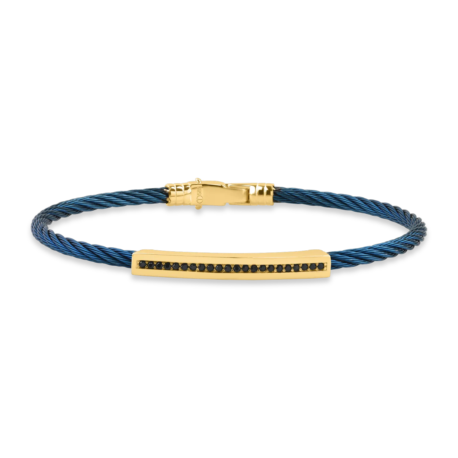 Yellow gold and steel men's bracelet