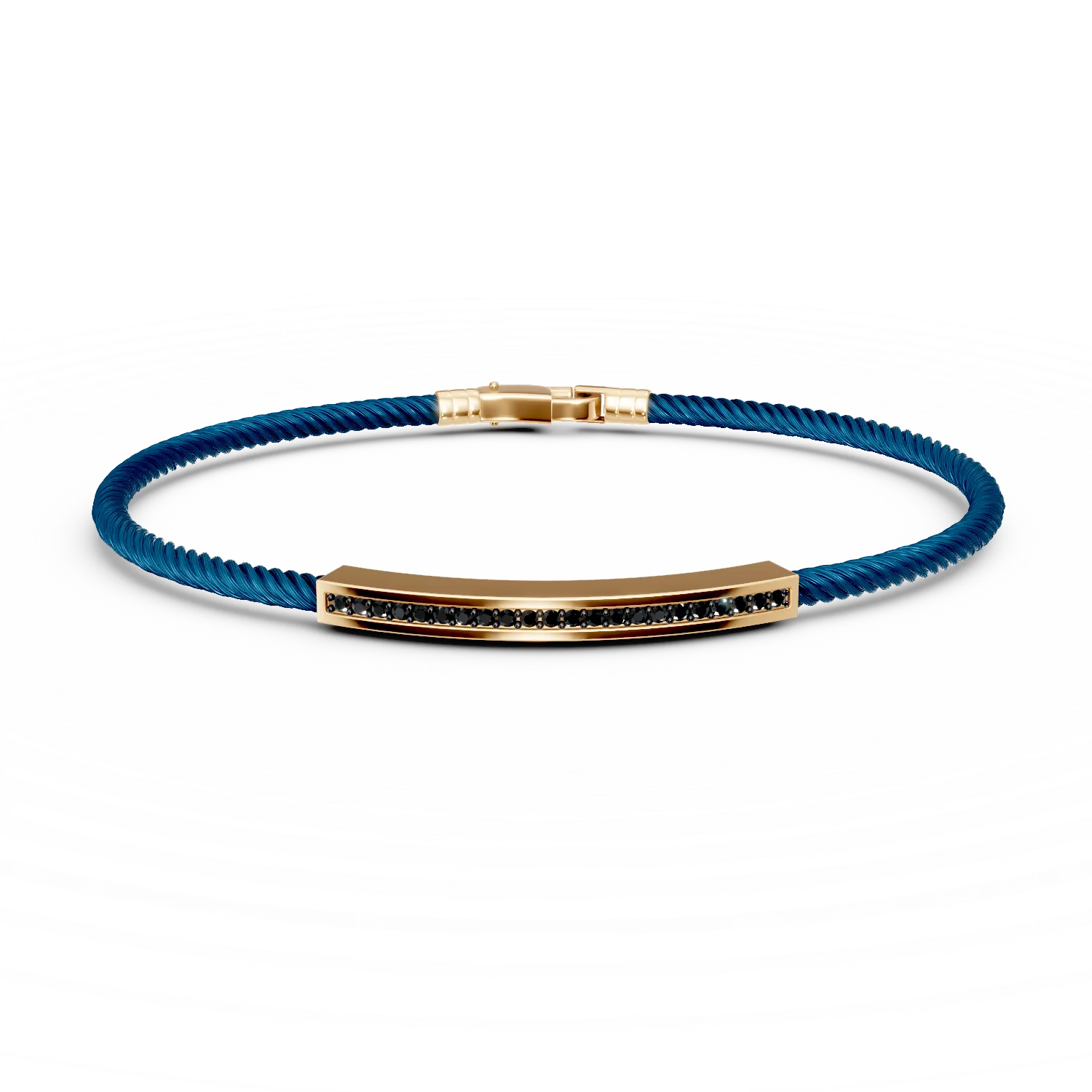 Yellow gold and steel men's bracelet
