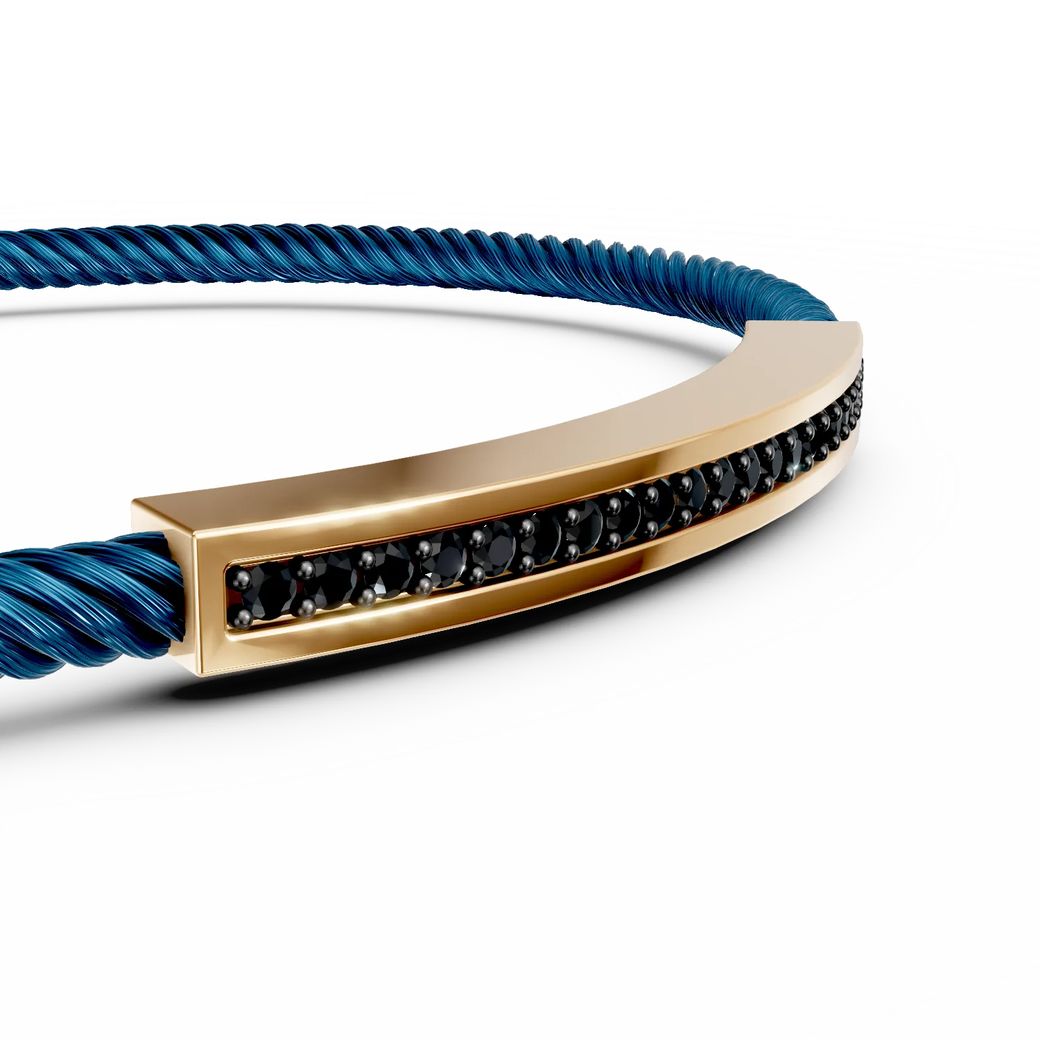 Yellow gold and steel men's bracelet