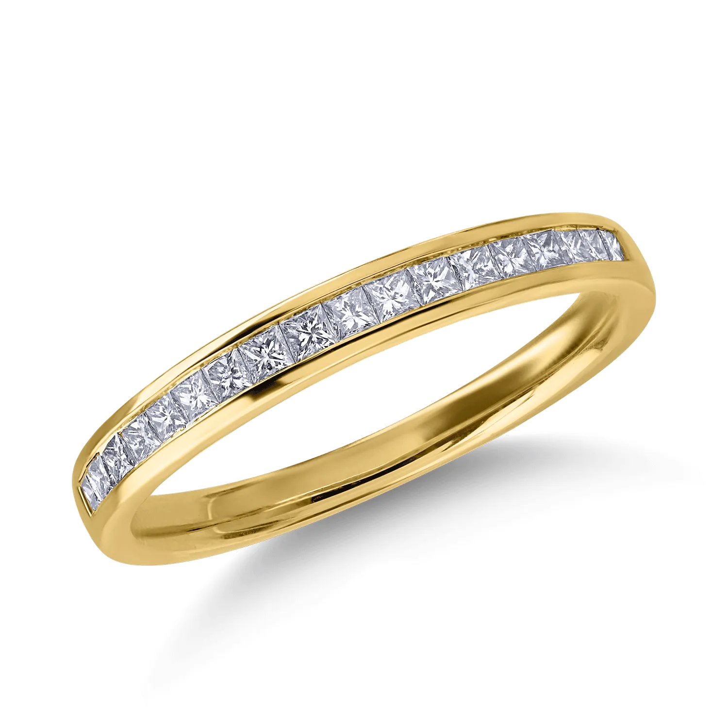 Inel semi eternity din aur galben cu diamante de 0.35ct-167599