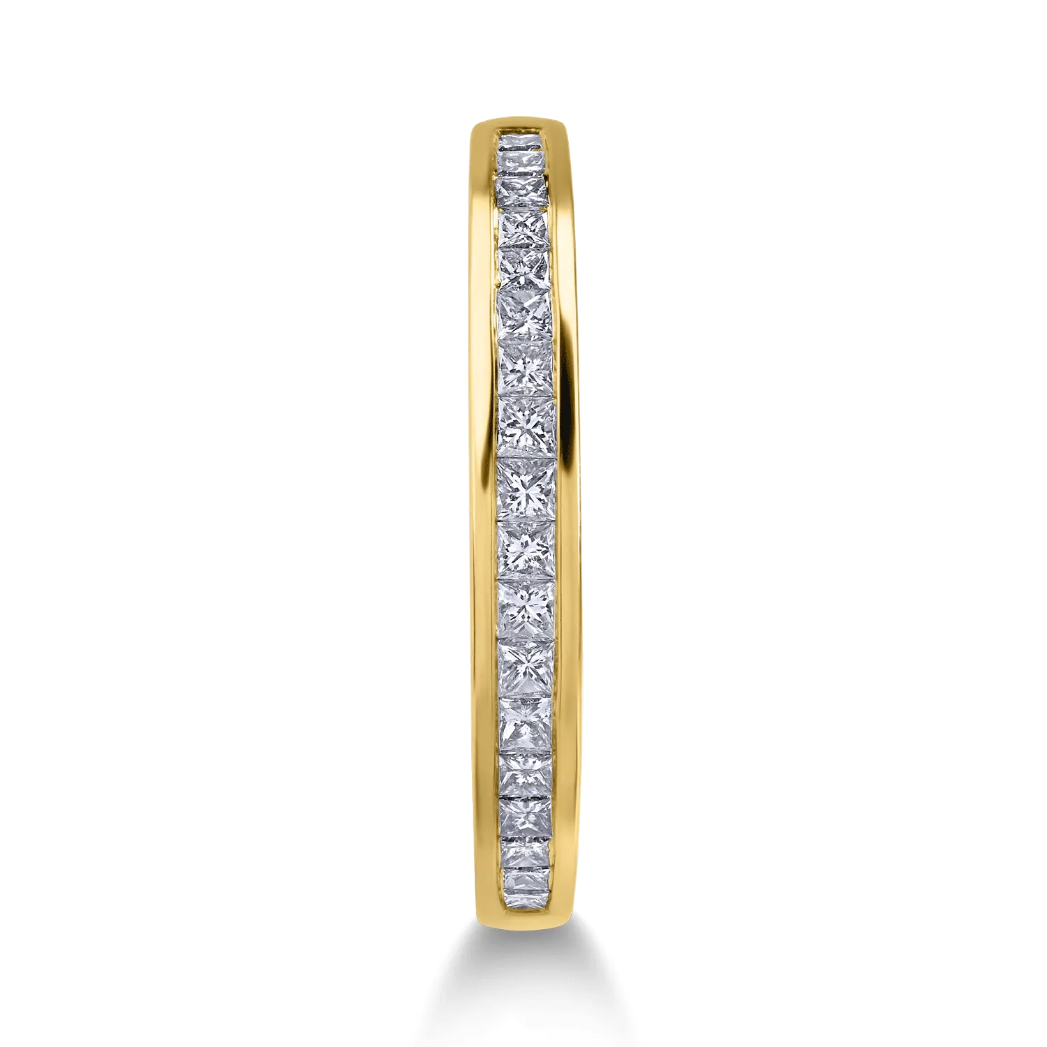 Inel semi eternity din aur galben cu diamante princess de 0.35ct