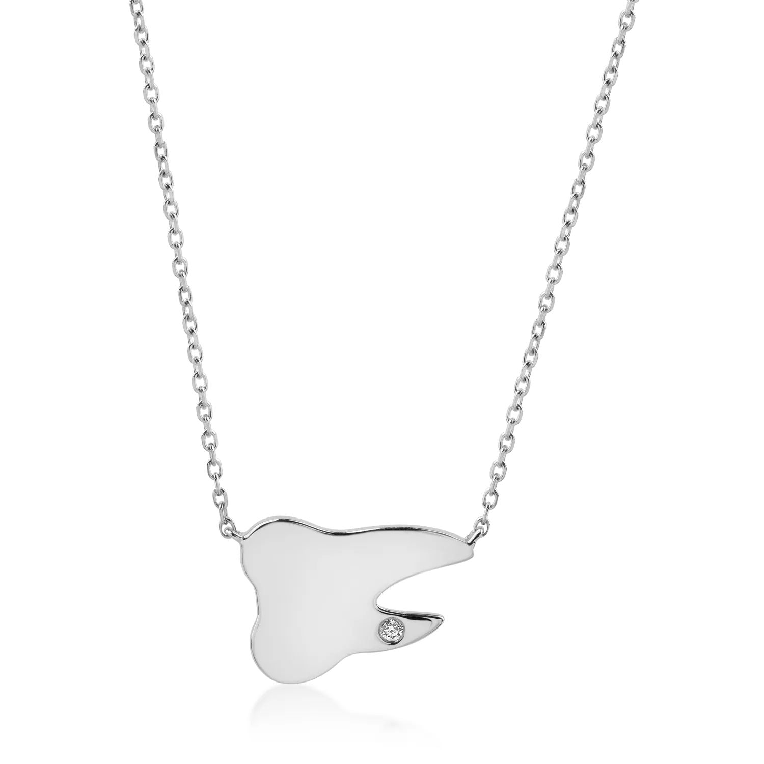 White gold pendant necklace with 0.02ct diamond