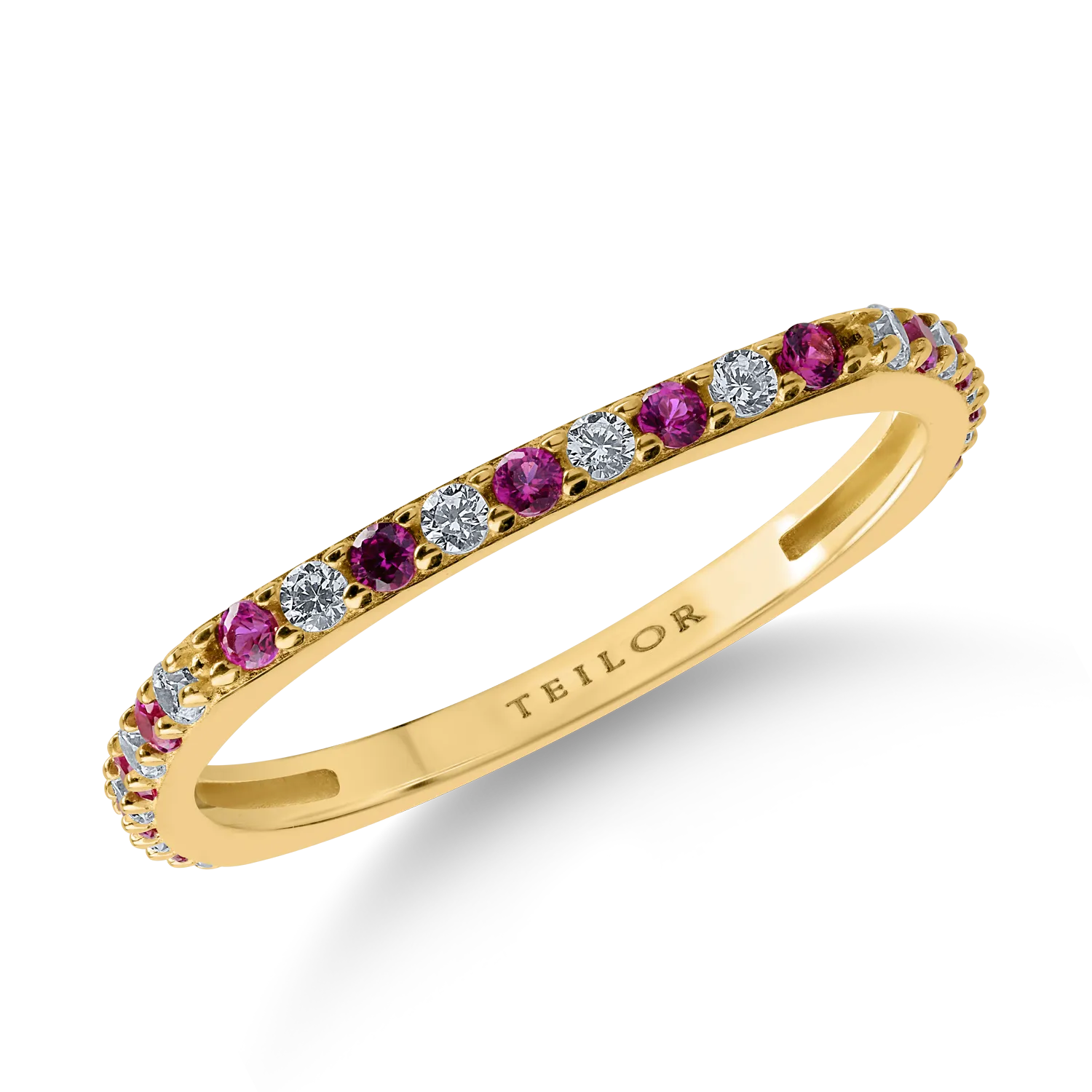 Half eternity ring in yellow gold