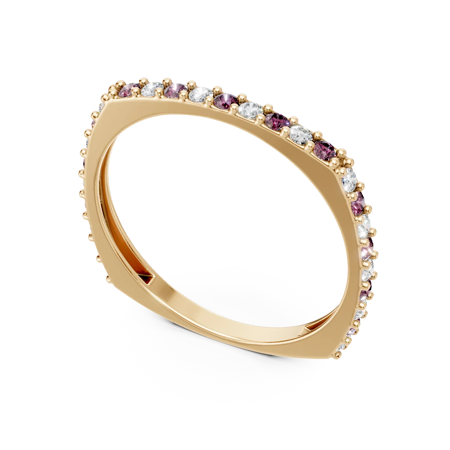 Half eternity ring in yellow gold