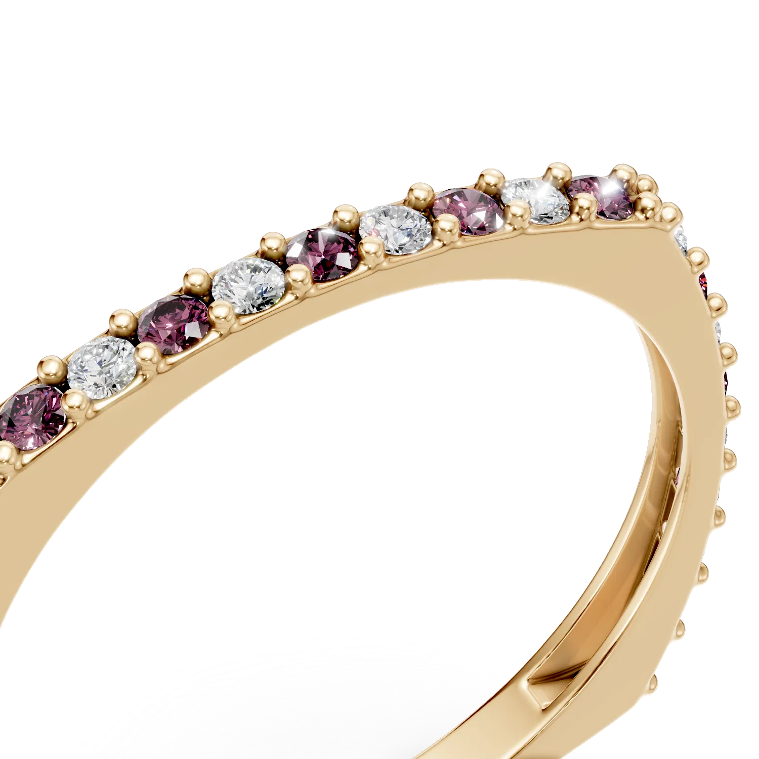 Half eternity ring in yellow gold