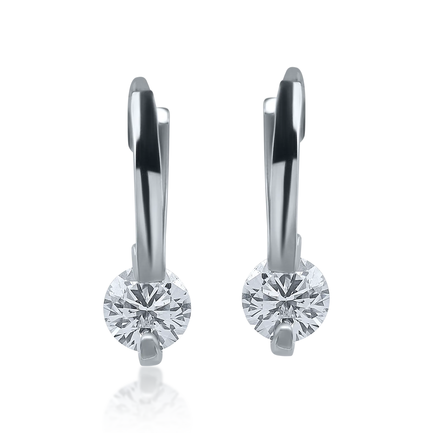 White gold creole earrings